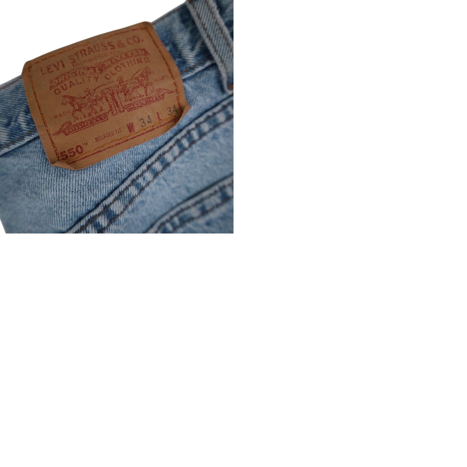 Denime VINTAGE Levis 550 USA Made Loose Fit Denim Jeans Shirt? Size US 34 / EU 50 - 9 Thumbnail