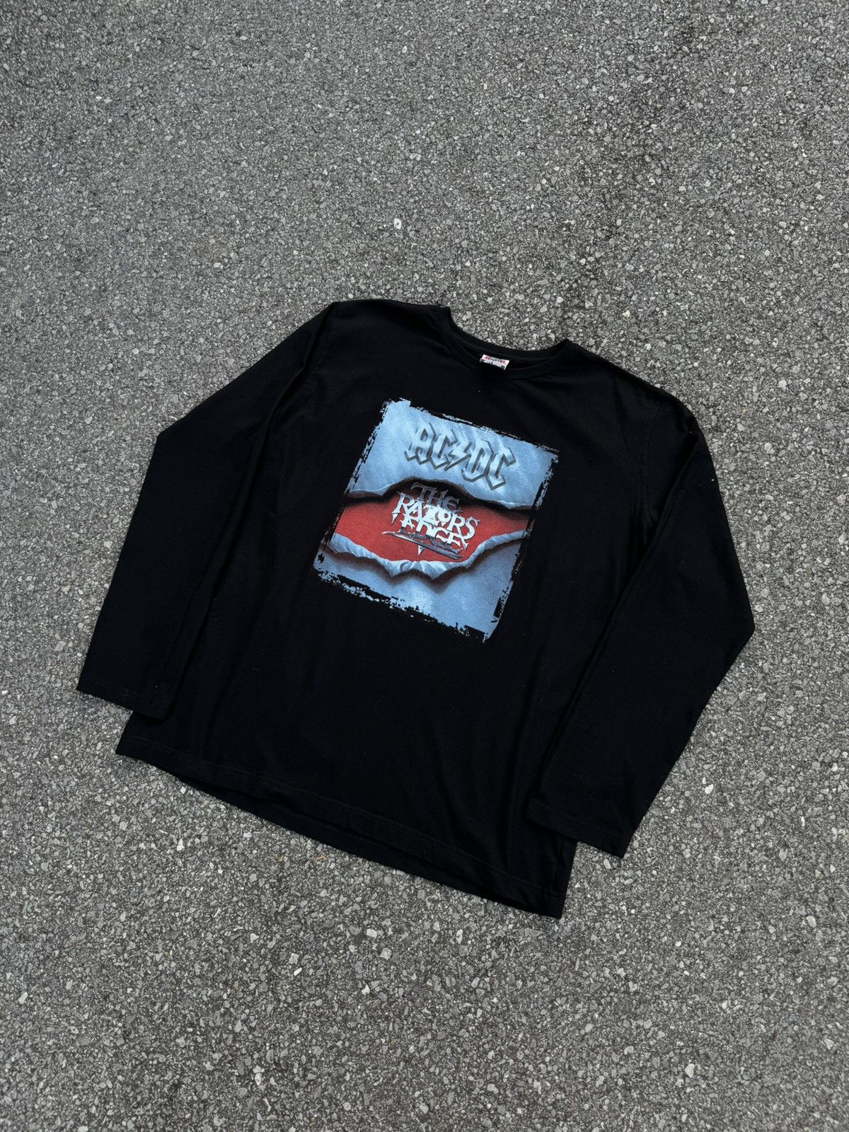 Band Tees × Vintage AC/DC longsleeve 00s vintage crazy black logo rock metal Size US XL / EU 56 / 4 - 3 Thumbnail