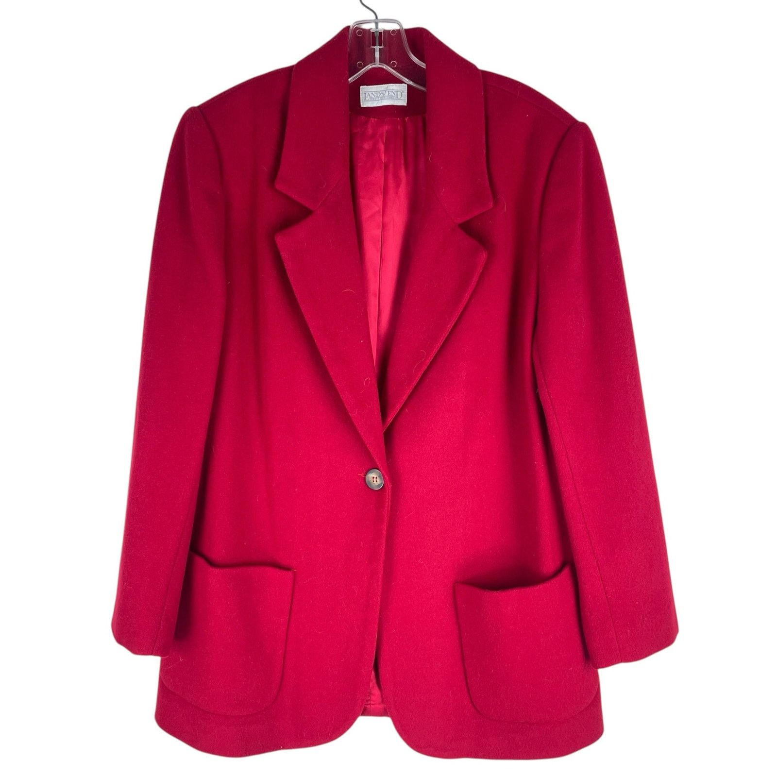 Lands' End Lands' End Wool Cashmere Blend Blazer Red SIze 10 Size L / US 10 / IT 46 - 3 Thumbnail