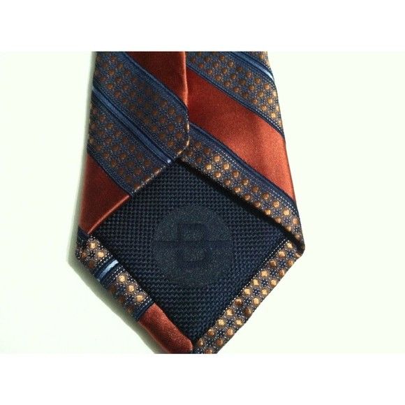 Other BROLETTO MENS NEW BLOOD ORANGE 100%SILK TIE WIDTH: 2 7/8" Size ONE SIZE - 4 Thumbnail