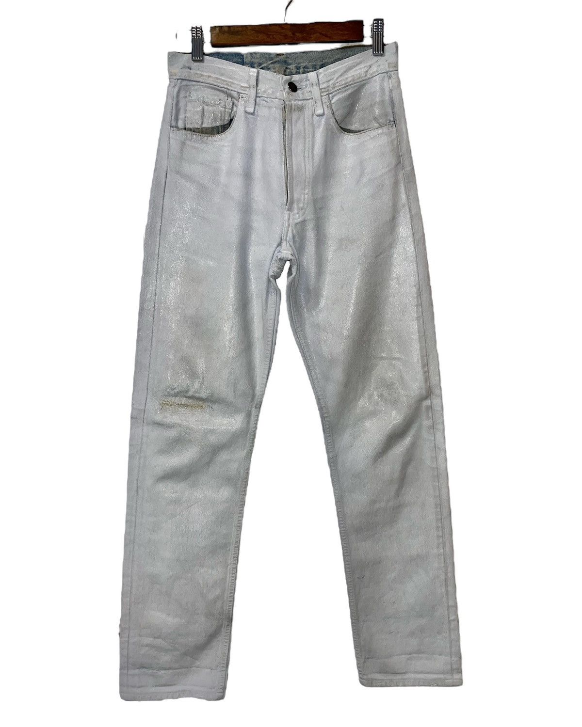 Maison Margiela × Vintage Artisanal Painted White Jeans (SS99) Size 27" / US 4 / IT 40 - 2 Thumbnail