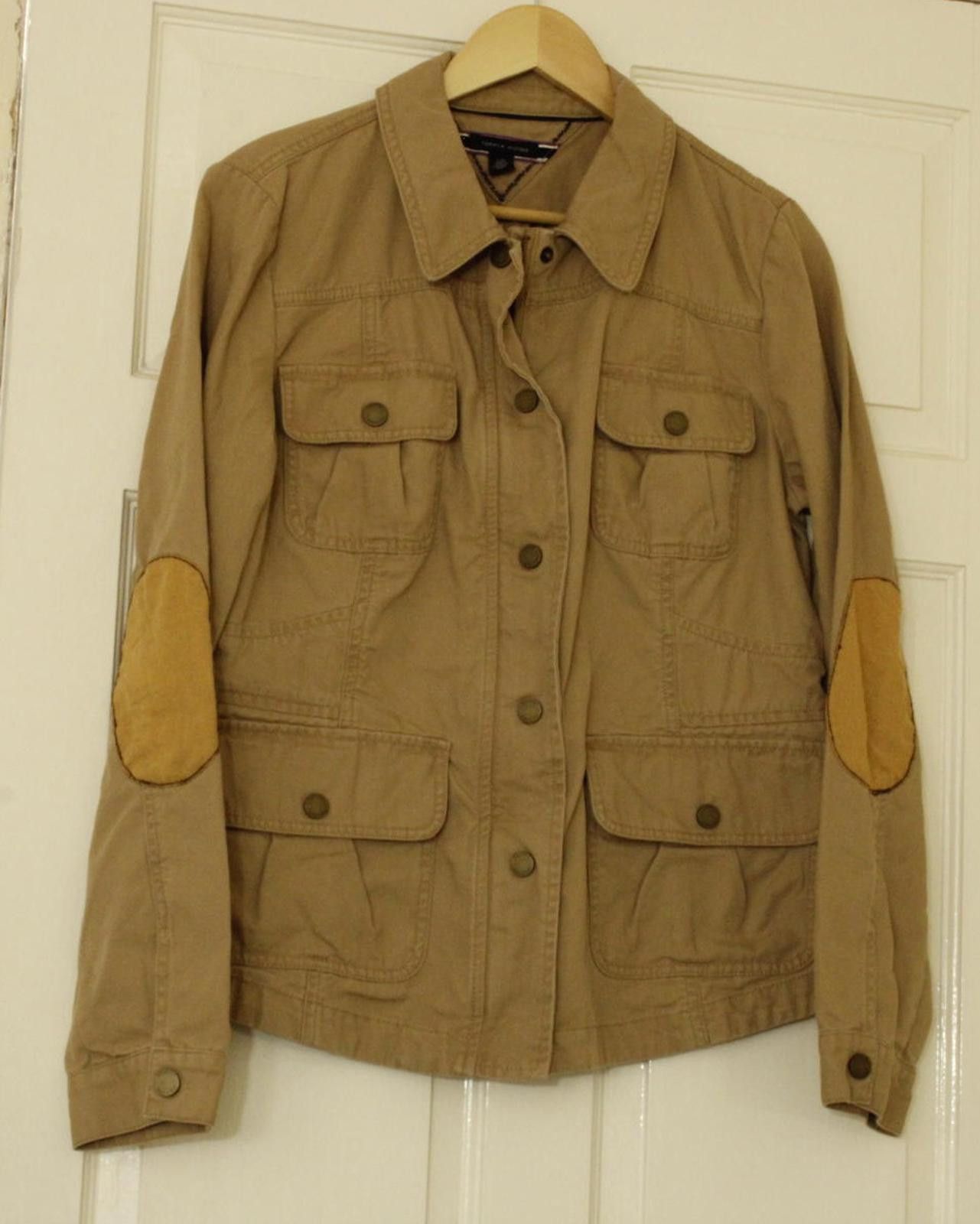 Tommy Hilfiger Beige Tommy Hilfiger Women's Utility Jacket Elbow Patches Size L / US 10 / IT 46 - 1 Thumbnail
