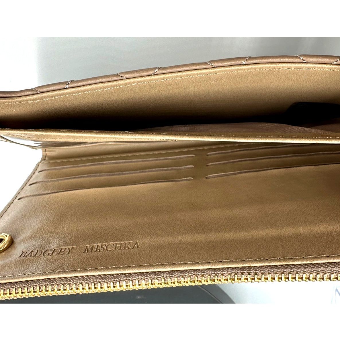 Badgley Mischka Badgley Mischka Quilted Long Wallet - Taupe Size ONE SIZE - 8 Thumbnail