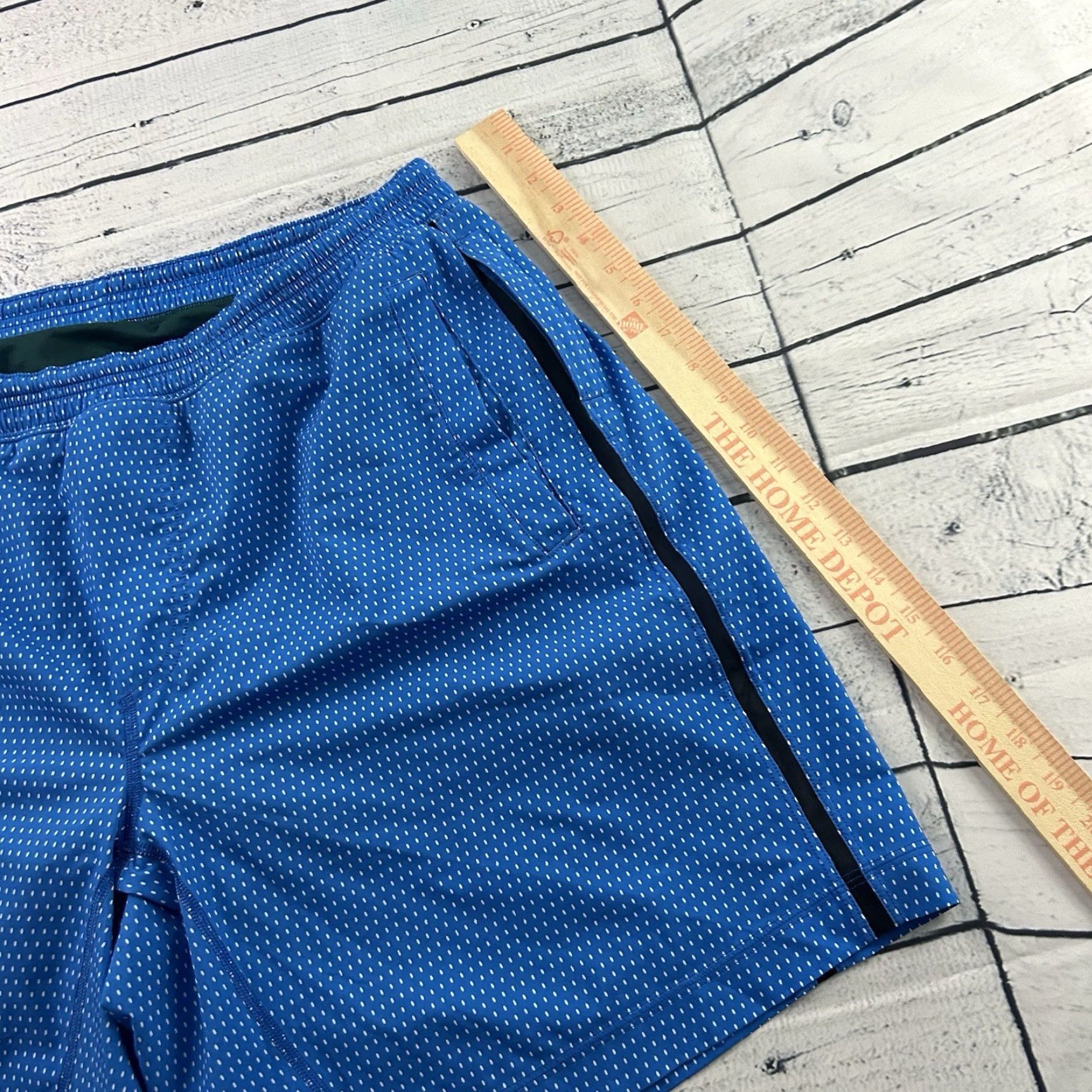 Lululemon Lululemon Lined Pace Breaker Athletic Shorts Men's 2XL Blue White Size US 39 - 2 Thumbnail
