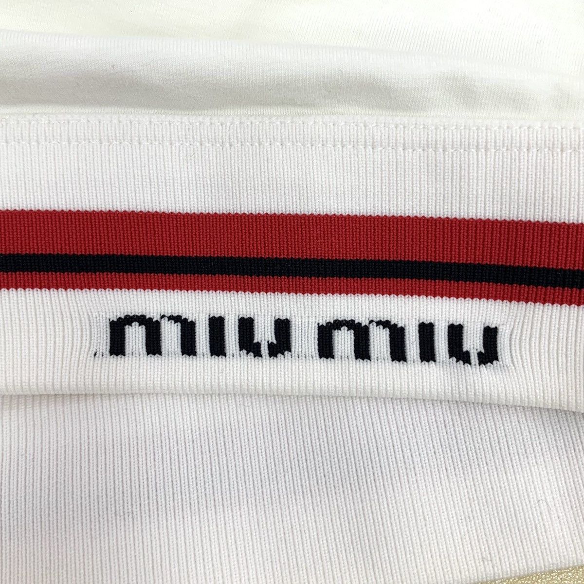 Miu Miu Miu Miu Striped Letter Intarsia Long Sleeve T-shirt K26WX Size S / US 4 / IT 40 - 5 Thumbnail
