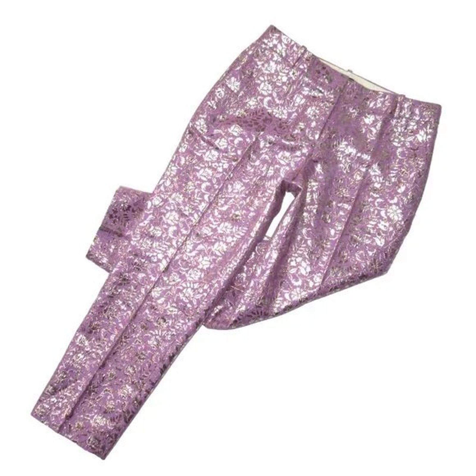J.Crew J.CREW COLLECTION Cafe capri Silk Metallic Gilded Jacquard Size 26" / US 2 / IT 38 - 4 Thumbnail