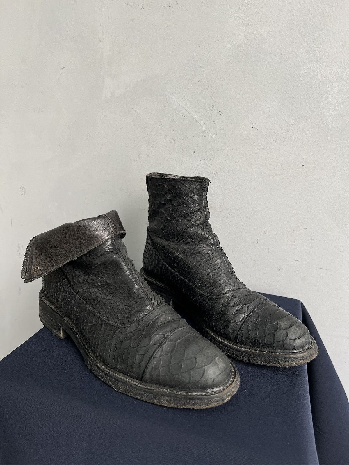 Hedi Slimane Python leather snake ankle y2k boots hedi slimane style Size US 7 / EU 40 - 8 Thumbnail
