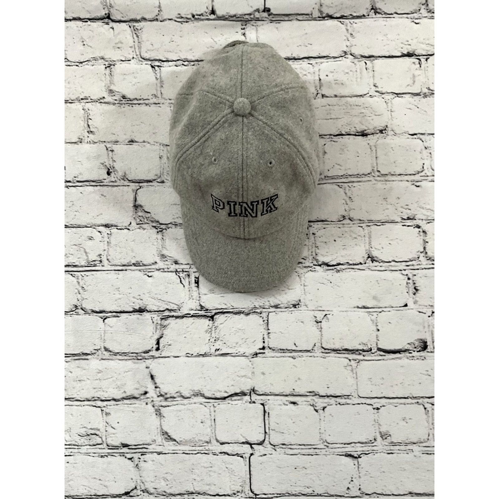 Pinko LOVE PINK Baseball Cap Hat Wool Blend OS Adjustable Gray Victoria's Secret Womens Size ONE SIZE - 2 Thumbnail