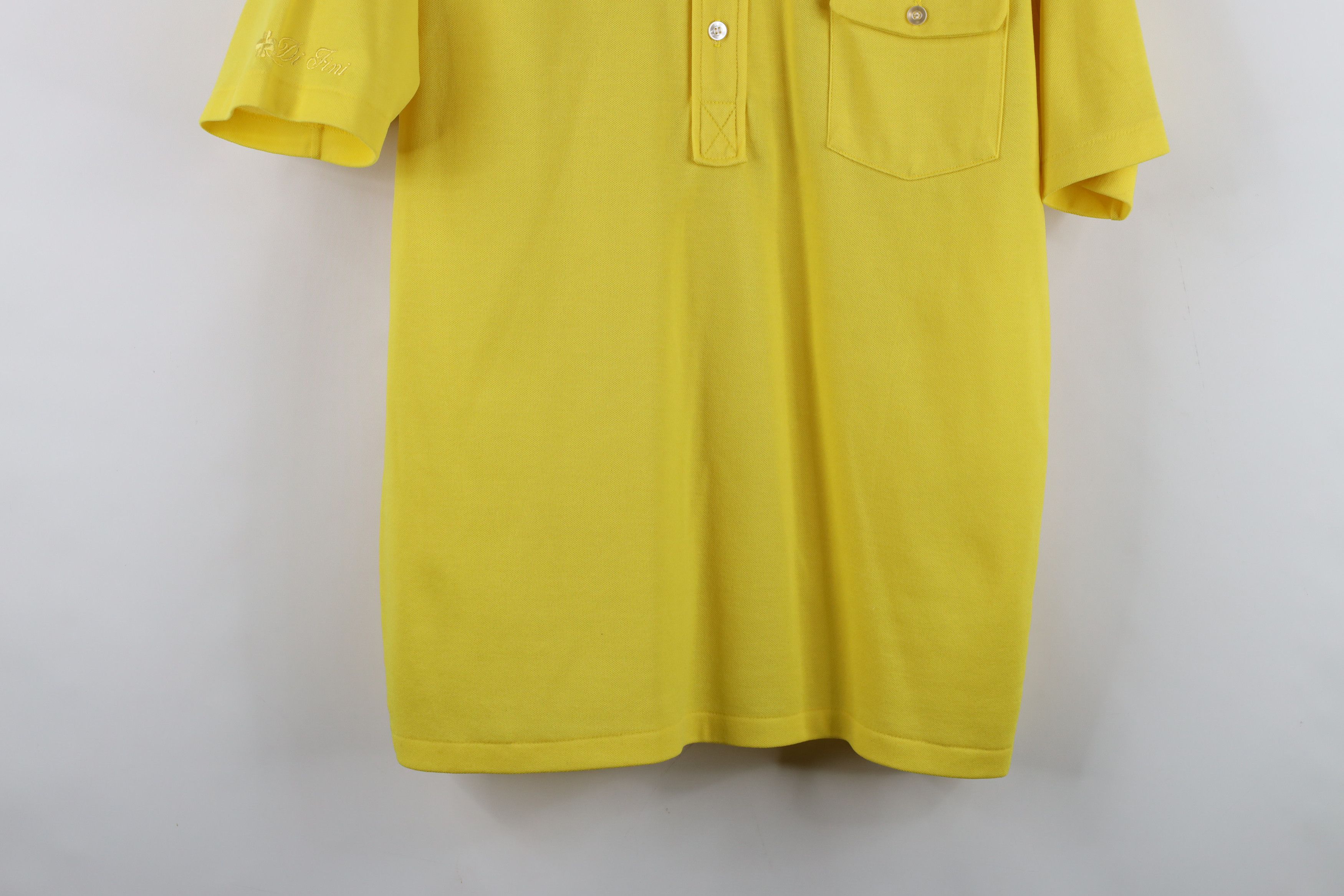 Vintage Vintage 70s Streetwear Collar Knit Polo Shirt Yellow USA Size US L / EU 52-54 / 3 - 3 Thumbnail