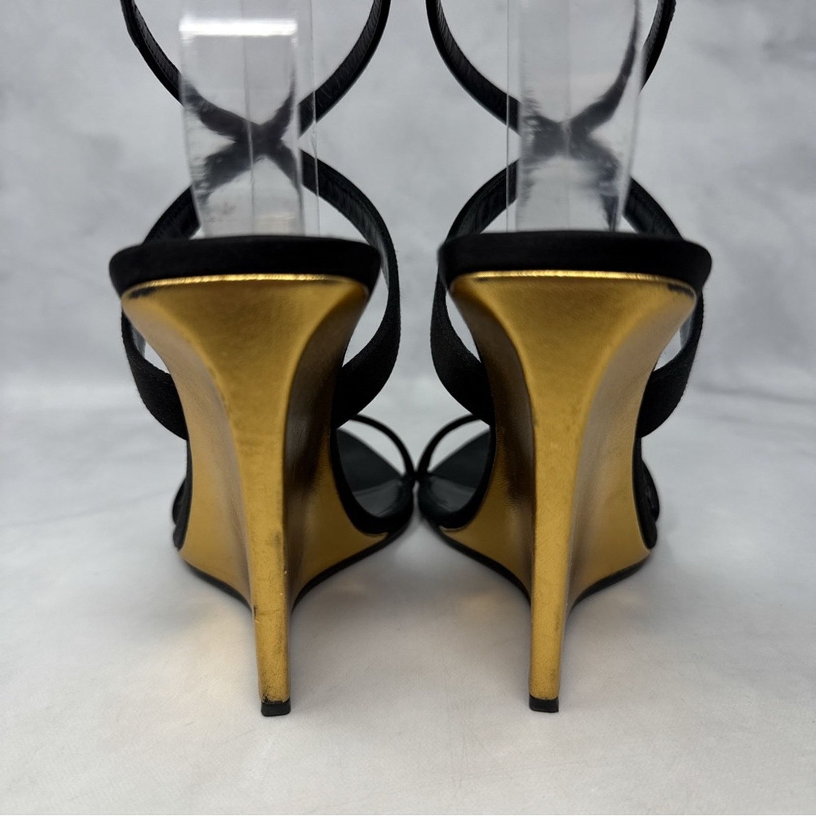 Saint Laurent Paris Saint Laurent Salome 110 Silk Leather Wedge Sandal Heel 38.5 Size US 8.5 / IT 38.5 - 9 Thumbnail