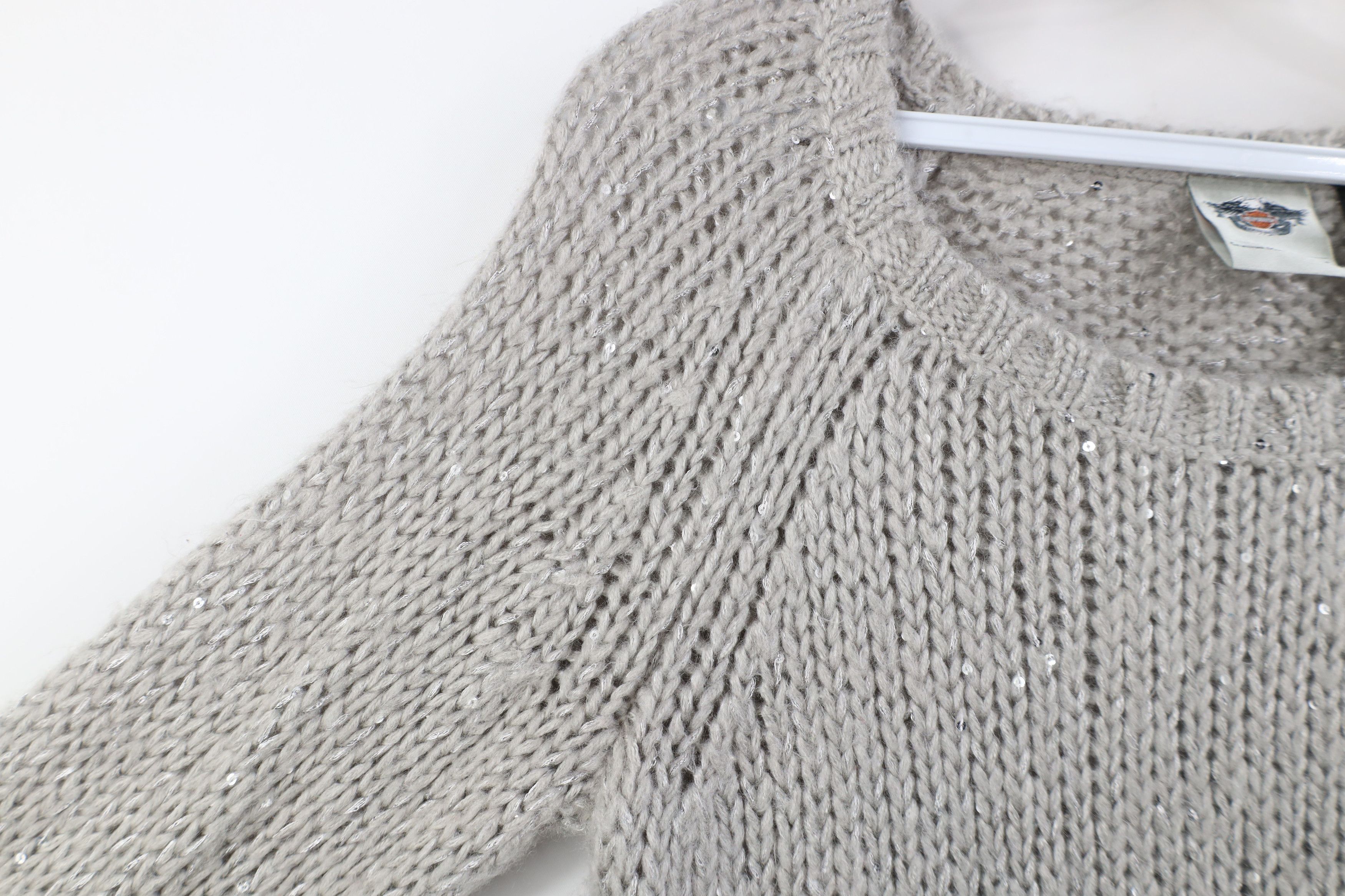 Harley Davidson Vintage Y2K Harley Davidson Sequin Ribbed Knit Sweater Size M / US 6-8 / IT 42-44 - 6 Thumbnail