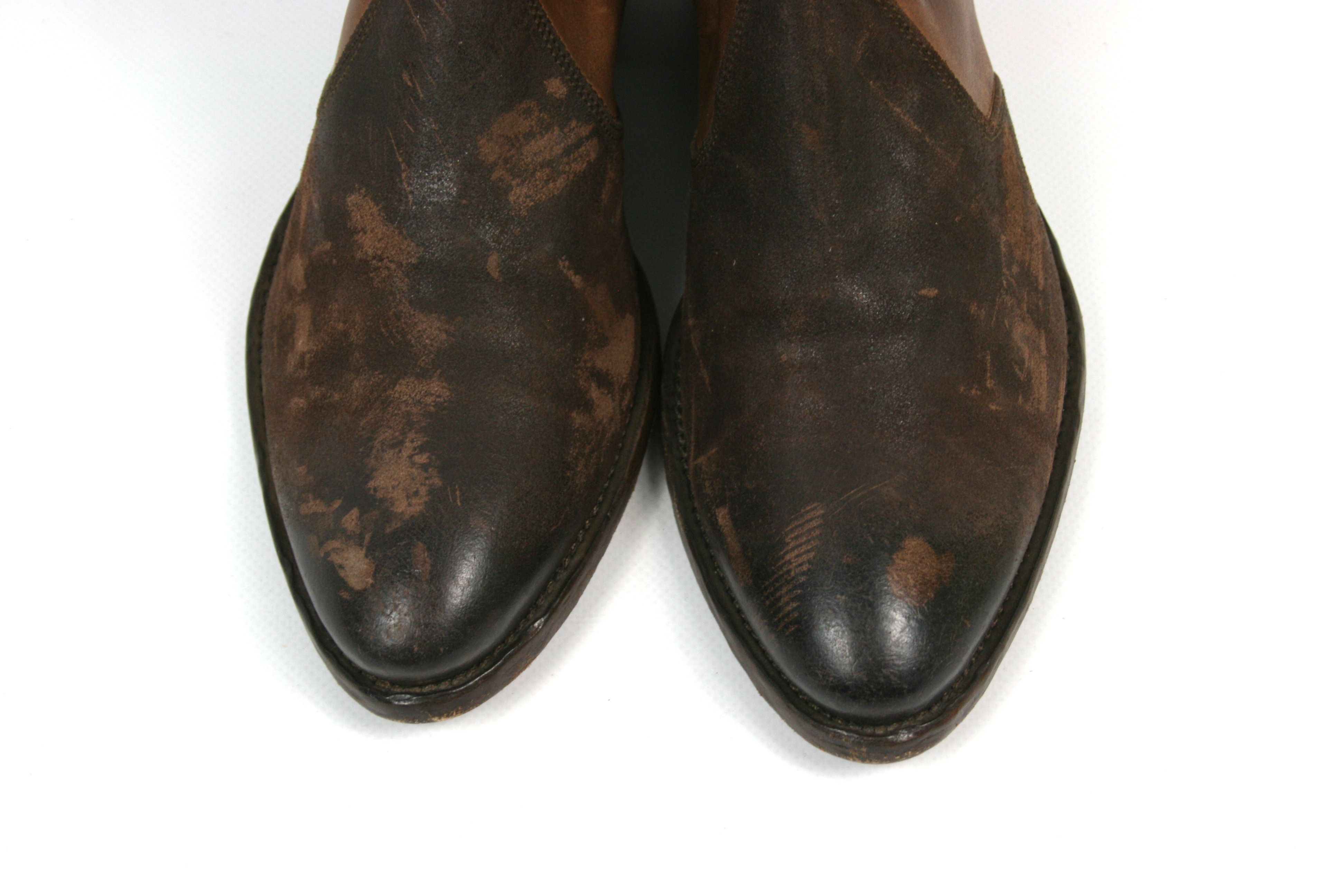 Pantanetti Biker Distressed Zip All Over Leather Boots Size US 7 / IT 37 - 4 Thumbnail