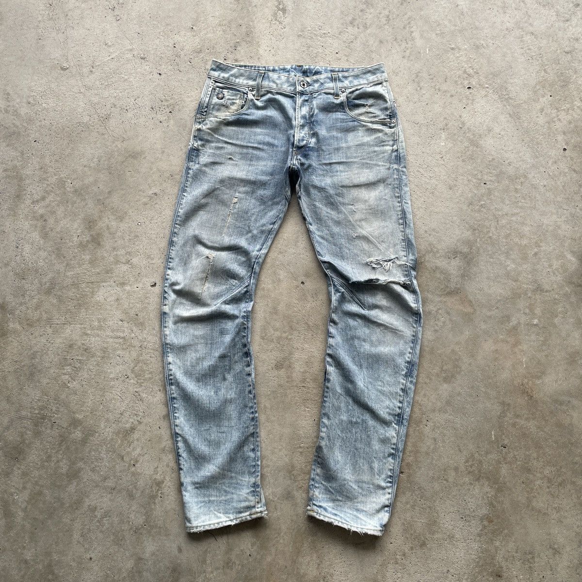 G-Star Vtg G Star Raw Distressed LightWash Faded Jeans Pants W34 Size US 34 / EU 50 - 2 Thumbnail