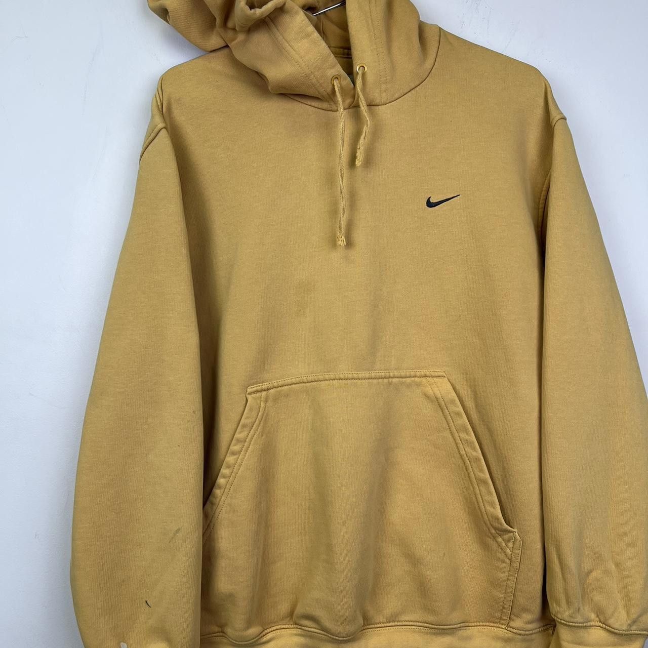 Nike 2000s Nike Pullover Hoodie - Yellow Y2K Swoosh Logo Vintage Size US L / EU 52-54 / 3 - 2 Thumbnail