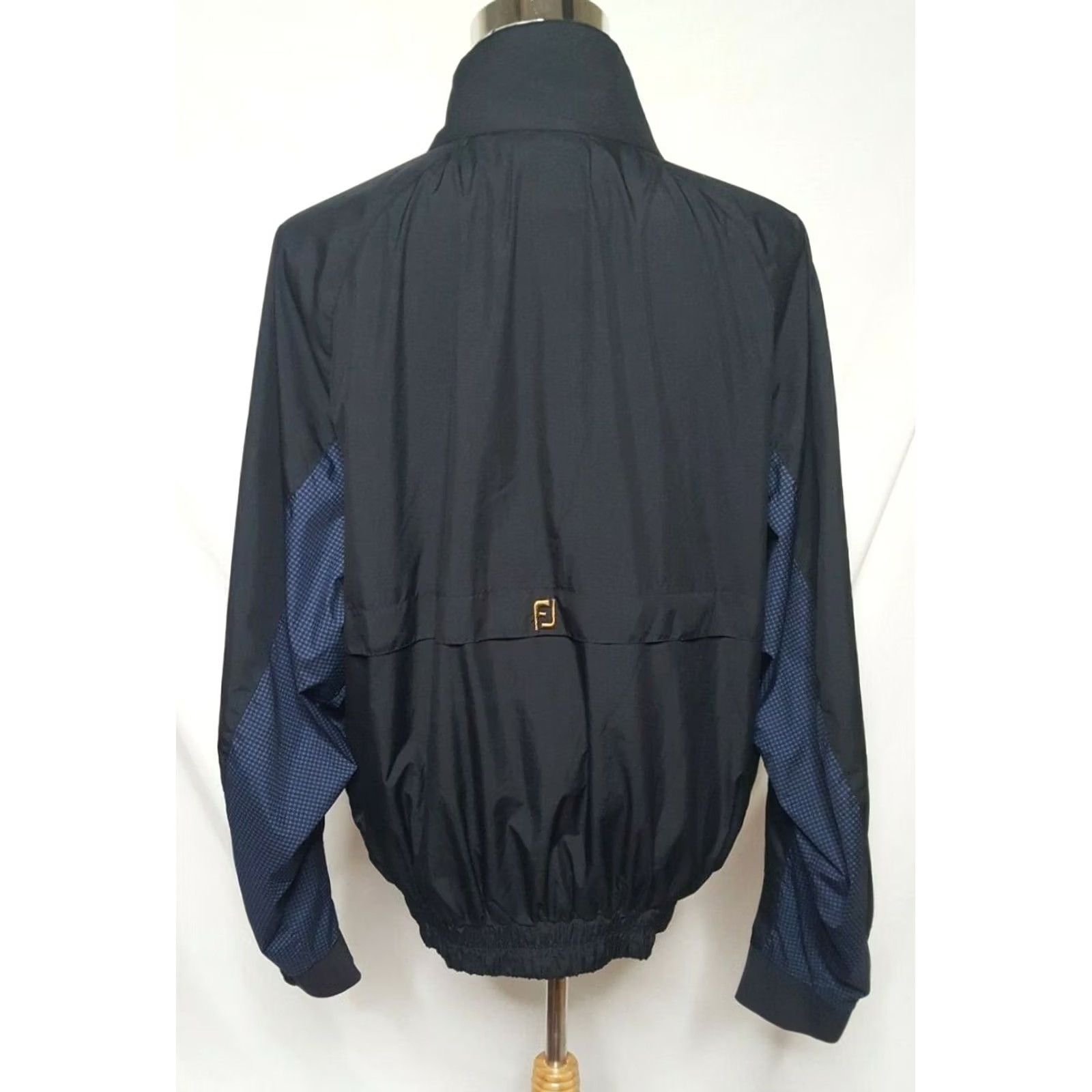 Footjoy FootJoy Jacket Mens XL Windbreaker Black Blue Full Zip Golf Long Sleeve Vented Polyester Shell Nylon Lining Size US XL / EU 56 / 4 - 3 Thumbnail