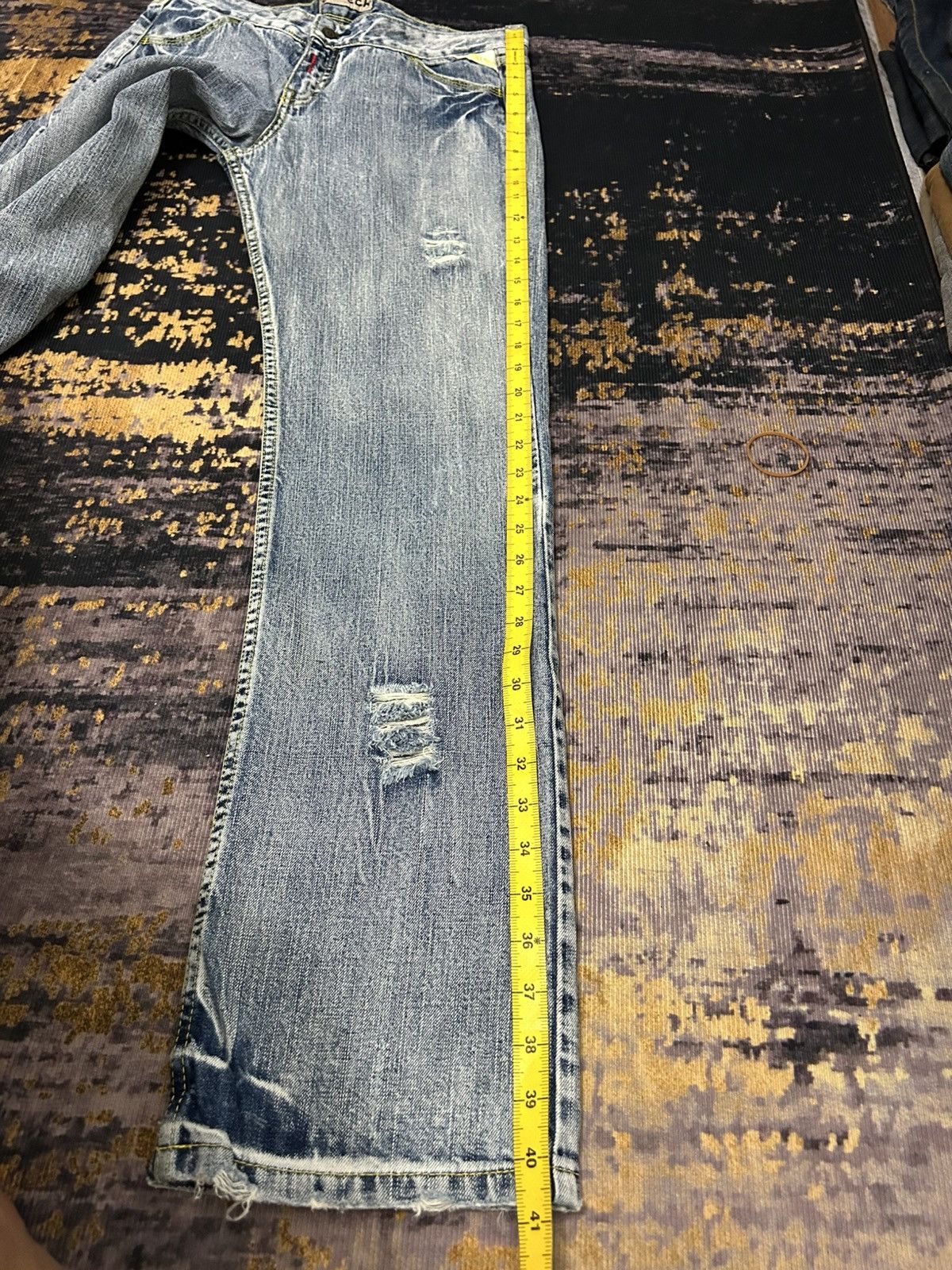 Japanese Brand Vintage Pigajeck Distressed Wash Buckle Back Jeans Size US 31 - 23 Thumbnail