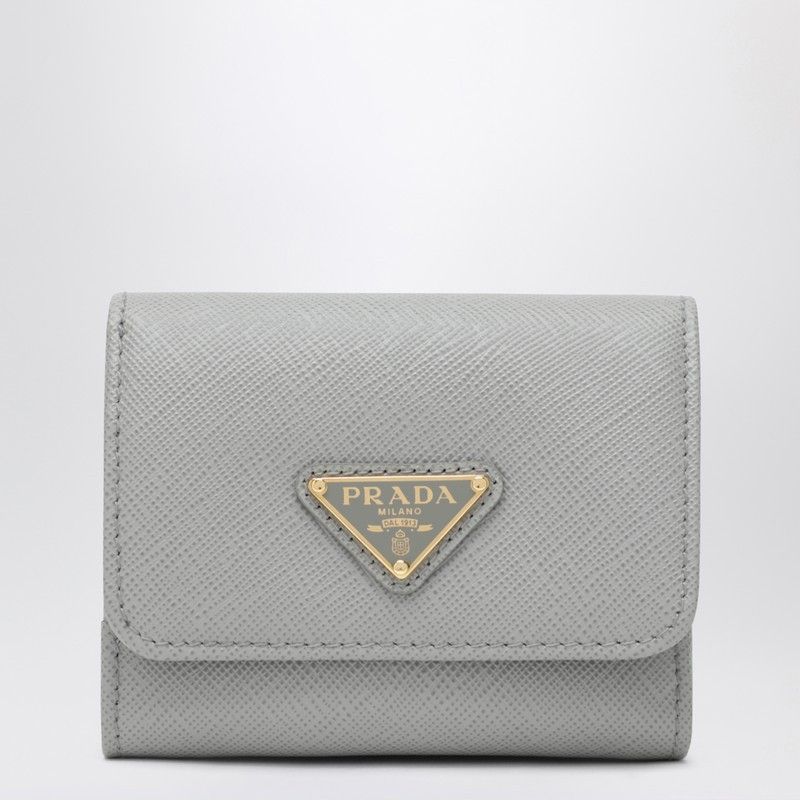 Prada Prada Light Gray Small Saffiano Wallet Size ONE SIZE - 1 Thumbnail