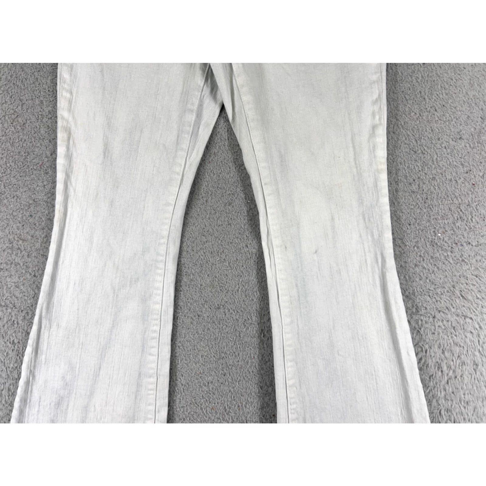 Vintage INC International Concepts Jeans Women 4 White Denim Flared Regular 27x32 Pants, 5-Pocket, Zip, Distressed, Stretch, Medium Wash, Cotton, Vintage: No Size 27" / US 4 / IT 40 - 3 Thumbnail
