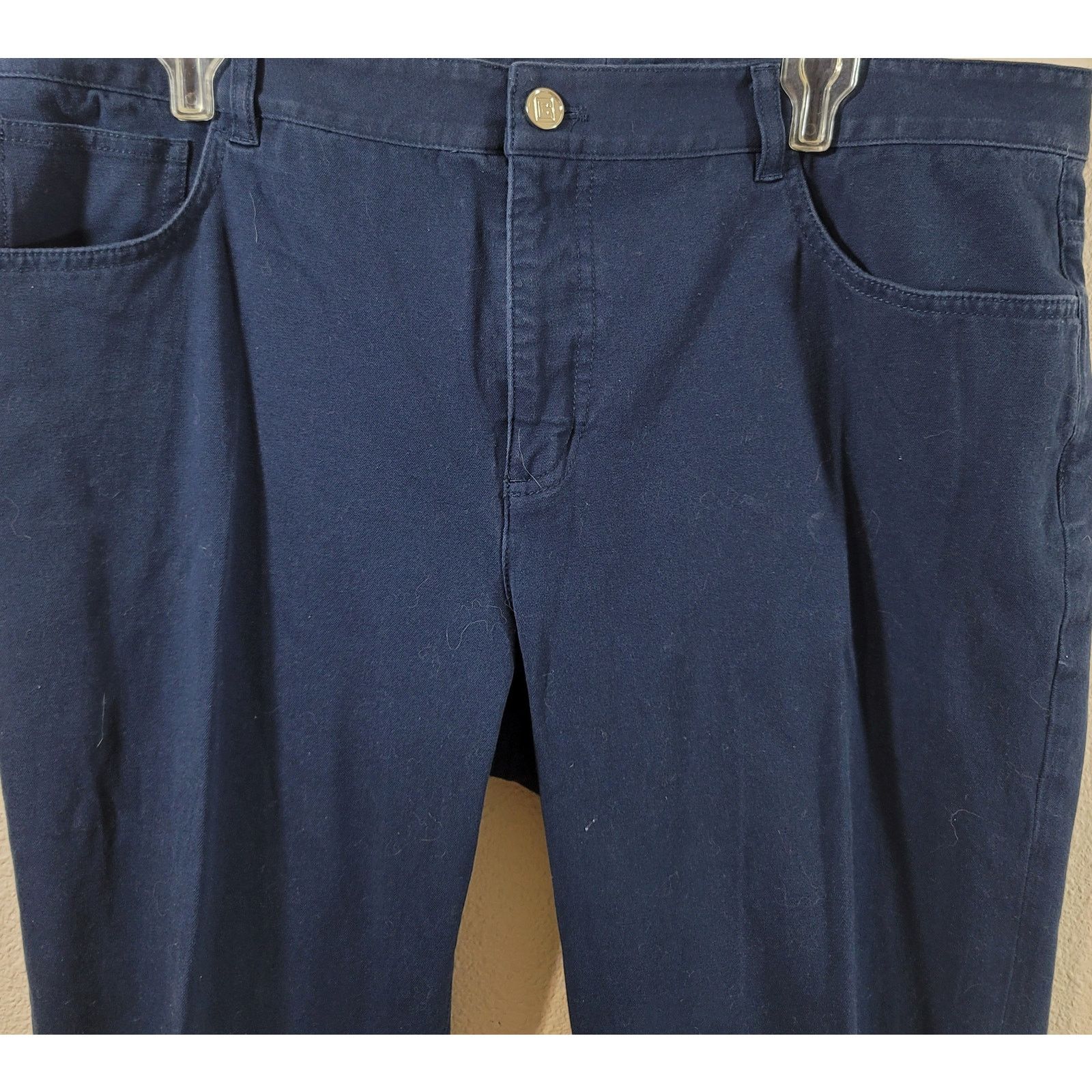 Chaps Chaps Dark Blue Flat Front Denim Jeans 16 Soft Straight Leg Size 38" / US 16 / IT 52 - 7 Thumbnail