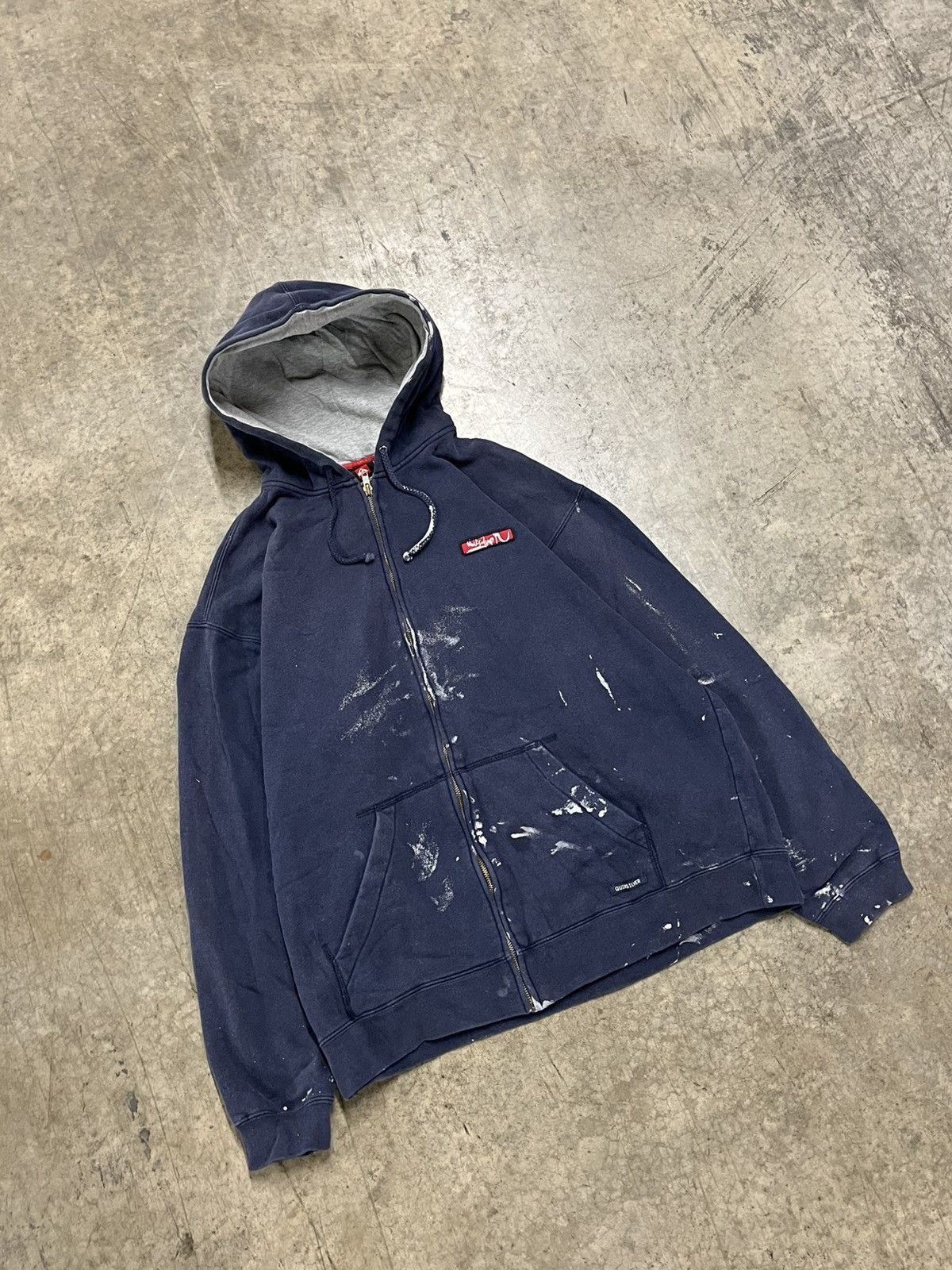 Quiksilver × Vintage Quicksilver vintage faded and thrashed zip up boxy skater Size US L / EU 52-54 / 3 - 2 Thumbnail