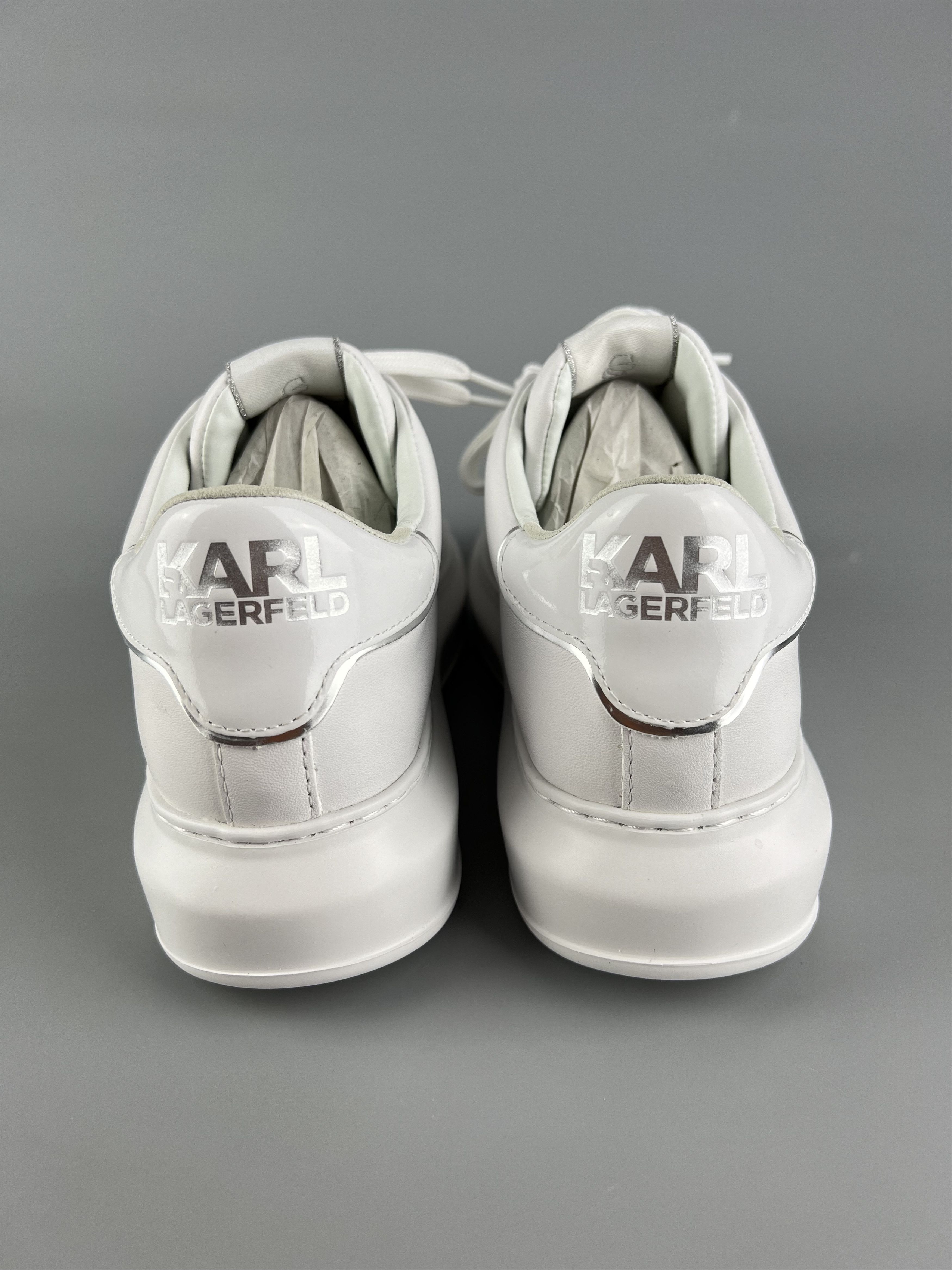 Karl Lagerfeld Karl Lagerfeld Women's White Leather Sneakers US5 Size US 5 / IT 35 - 3 Thumbnail