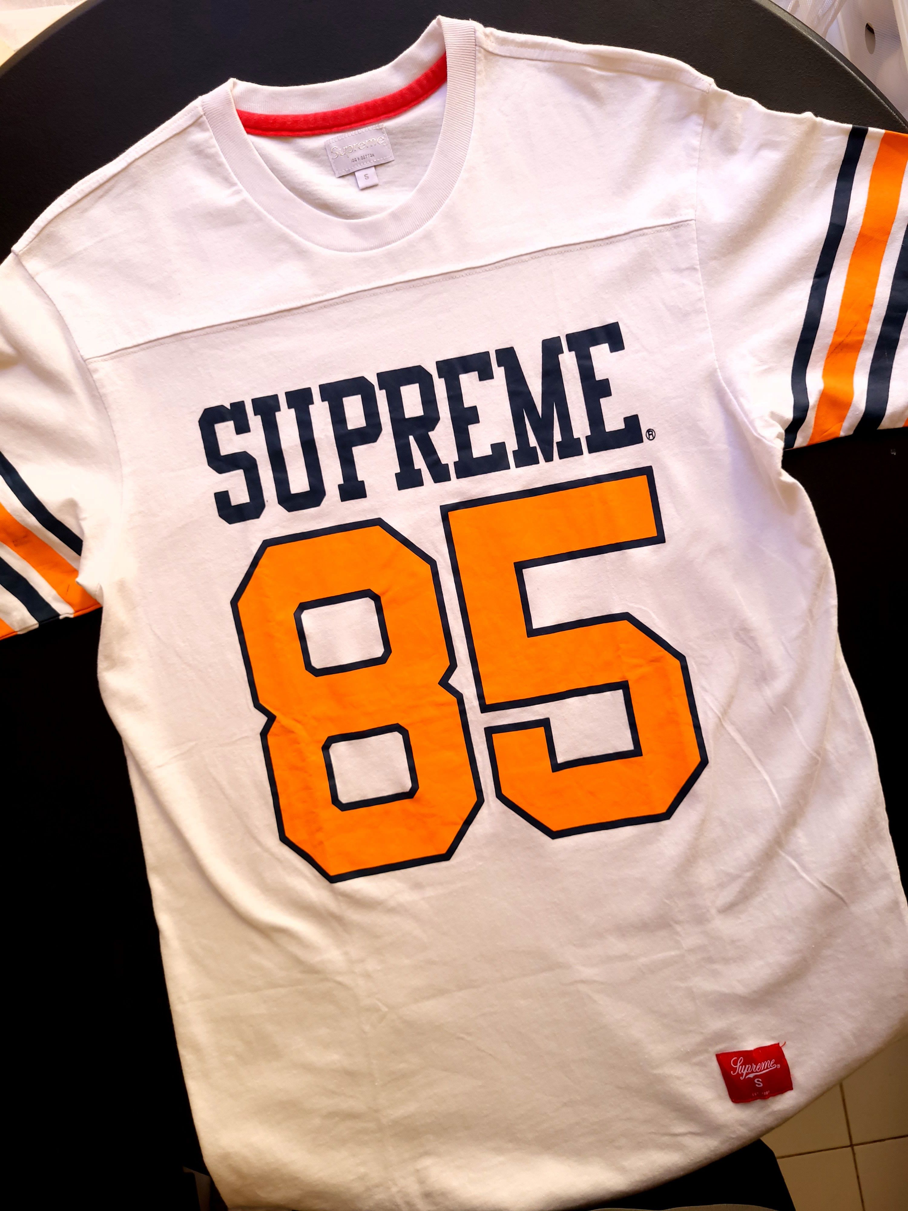 Image of Supreme 85 Football Jersey 2012 in White, Men's (Size Small)