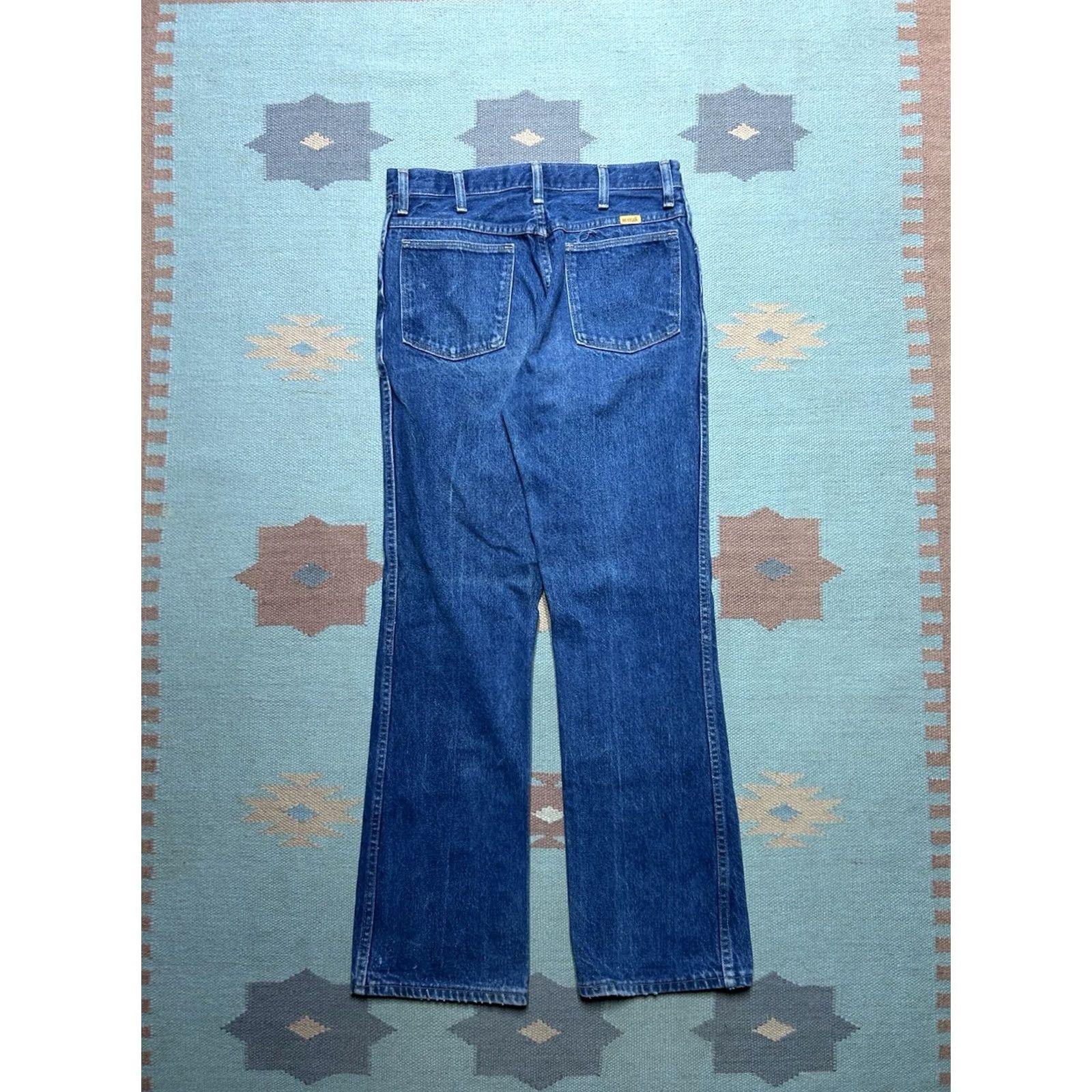 Denime VINTAGE Rustler Jeans Bootcut Men 30x31 Blue Denim USA 80s Western Cowboy Size US 30 / EU 46 - 7 Thumbnail