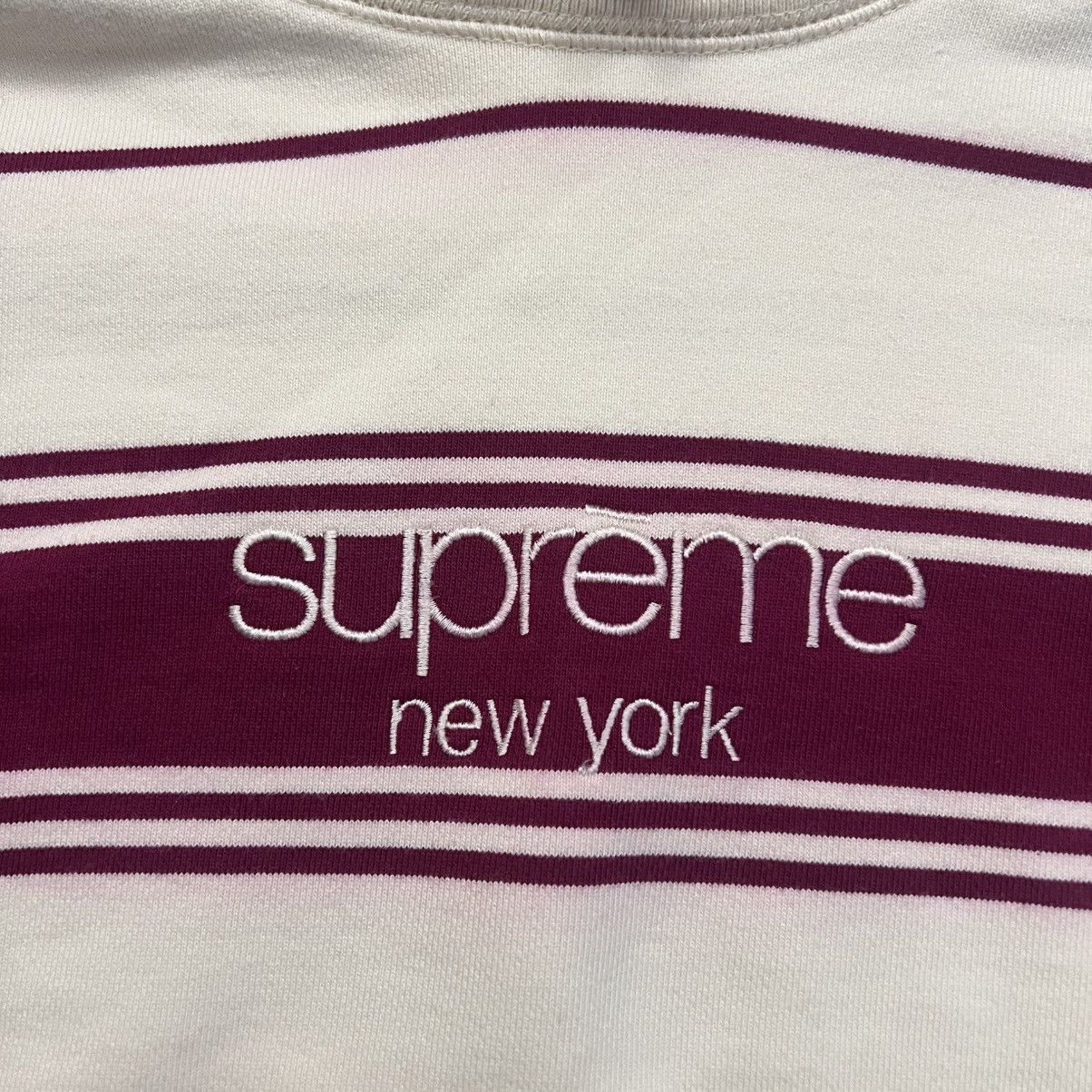 Supreme Supreme Striped Hooded Crewneck FW16 Size US M / EU 48-50 / 2 - 4 Thumbnail