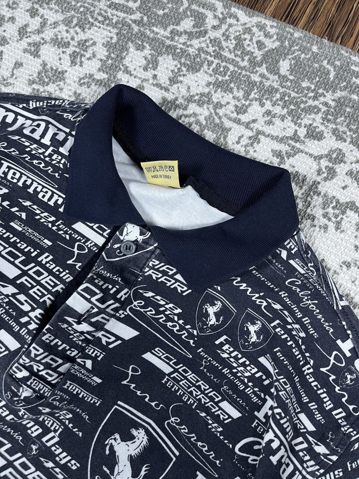 Vintage ➕ Vintage y2k 00s Ferrari aop rare polo shirt moto hype Size US XL / EU 56 / 4 - 4 Thumbnail