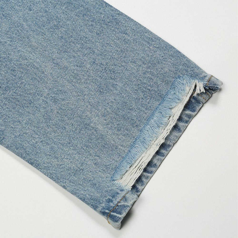 Japanese Brand Men's American loose straight washed distressed jeans Size US 32 / EU 48 - 5 Thumbnail