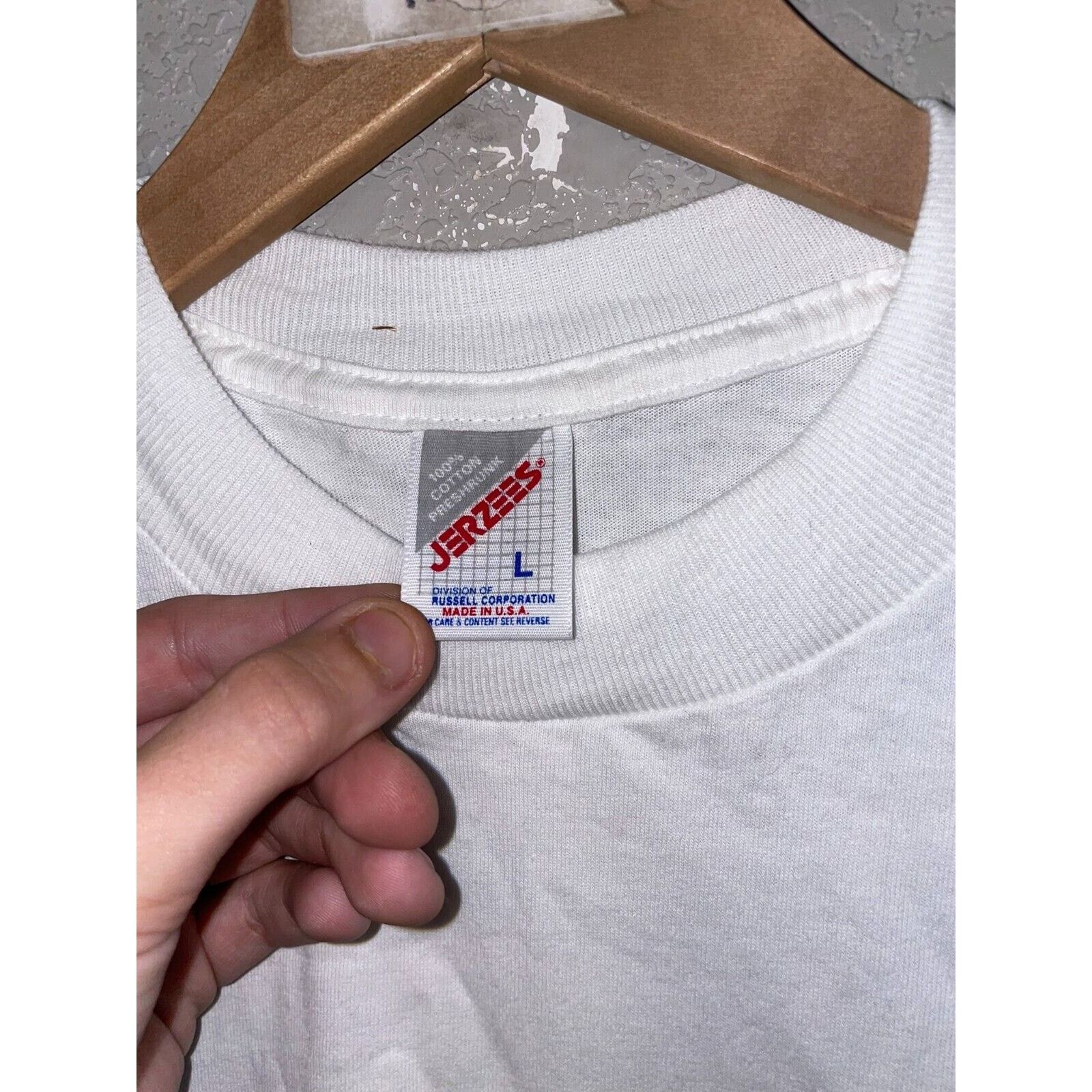 Jerzees 90s Montana Where The Men Are Men Sheep Nervous TX Shirt VTG Size US L / EU 52-54 / 3 - 6 Thumbnail
