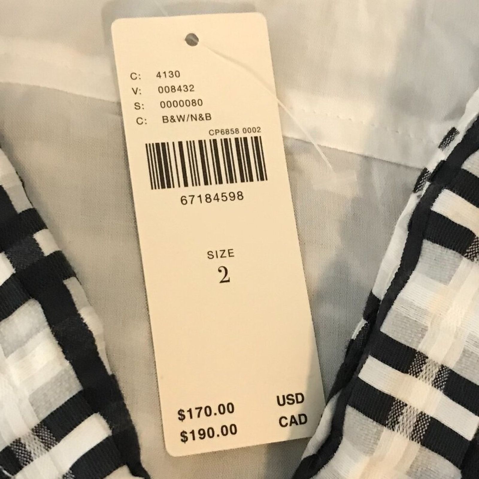 Anthropologie Anthropologie Maeve Black/White Plaid Mini Shirt Dress Size XS / US 0-2 / IT 36-38 - 5 Thumbnail