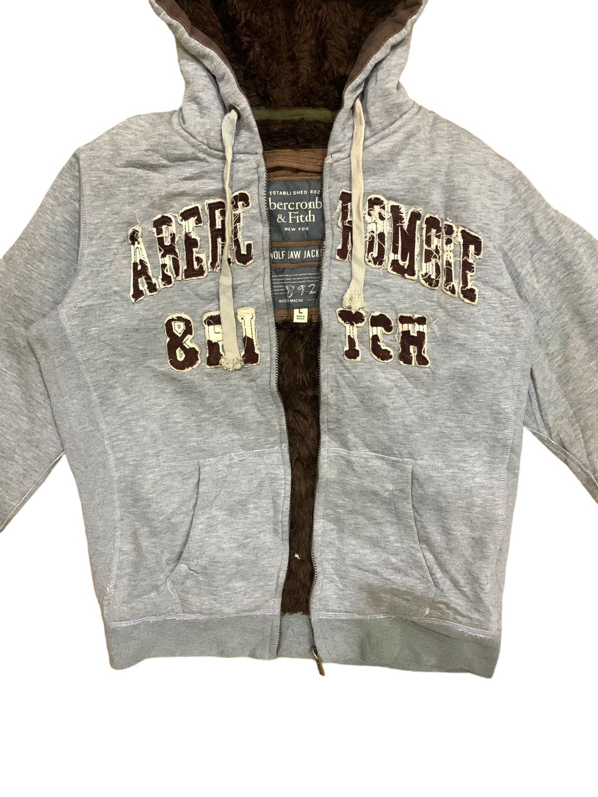 Abercrombie & Fitch × Vintage Vintage Abercronbie & Fitch Wolf Jaw Fleece Jacket Size US L / EU 52-54 / 3 - 4 Thumbnail