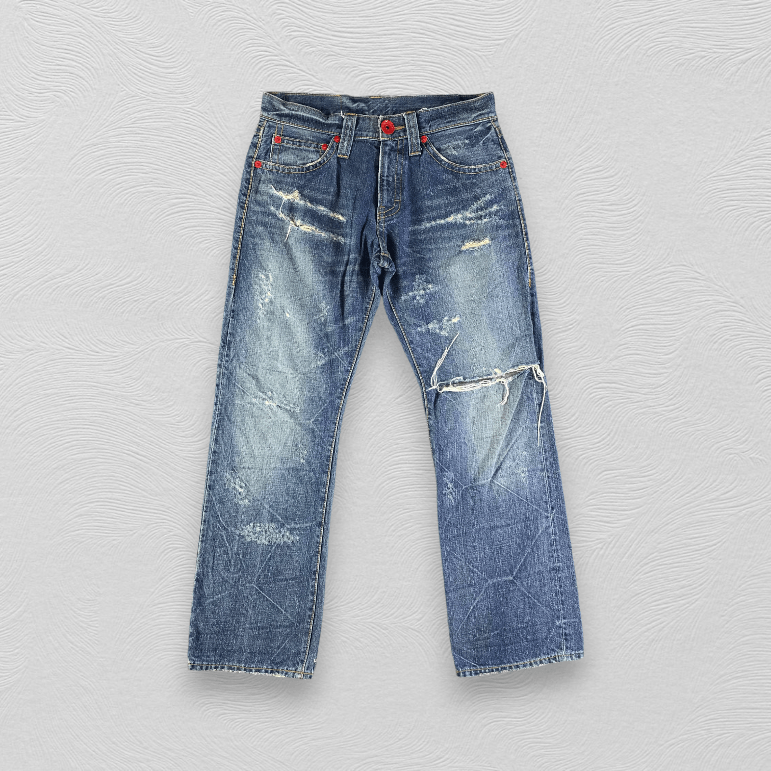 Japanese Brand Co&Lu Jeans Ripped Denim KJ2368 Size US 26 / EU 42 - 1 Thumbnail