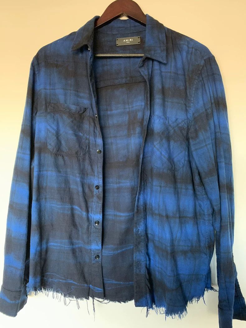 Amiri Amiri Blue tie-dyed destruction shirt 2501-Nextarrow Size US S / EU 44-46 / 1 - 5 Thumbnail