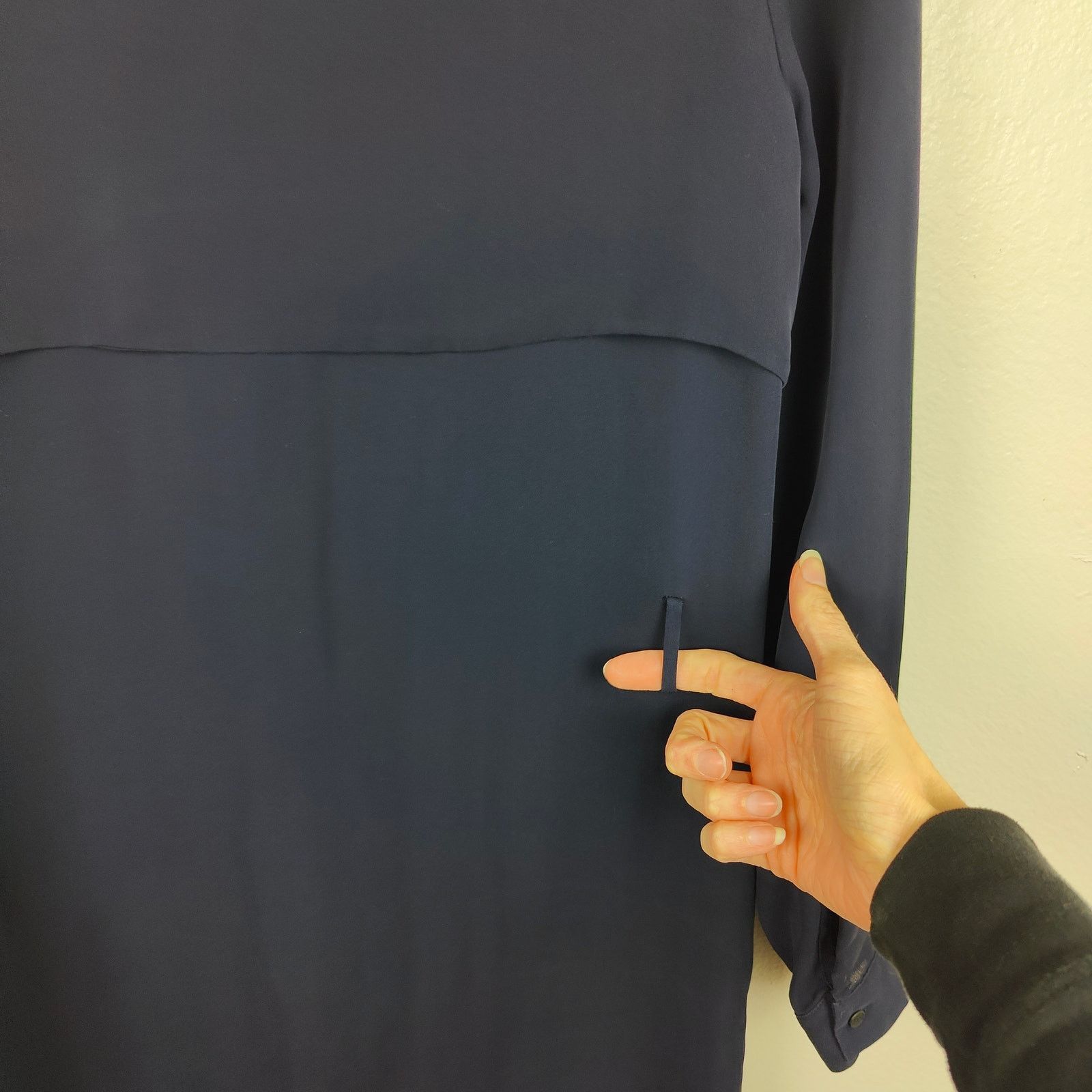 Other Ayr The Silk Trench Dress Womens Small Navy Blue Minimalist Size S / US 4 / IT 40 - 4 Thumbnail