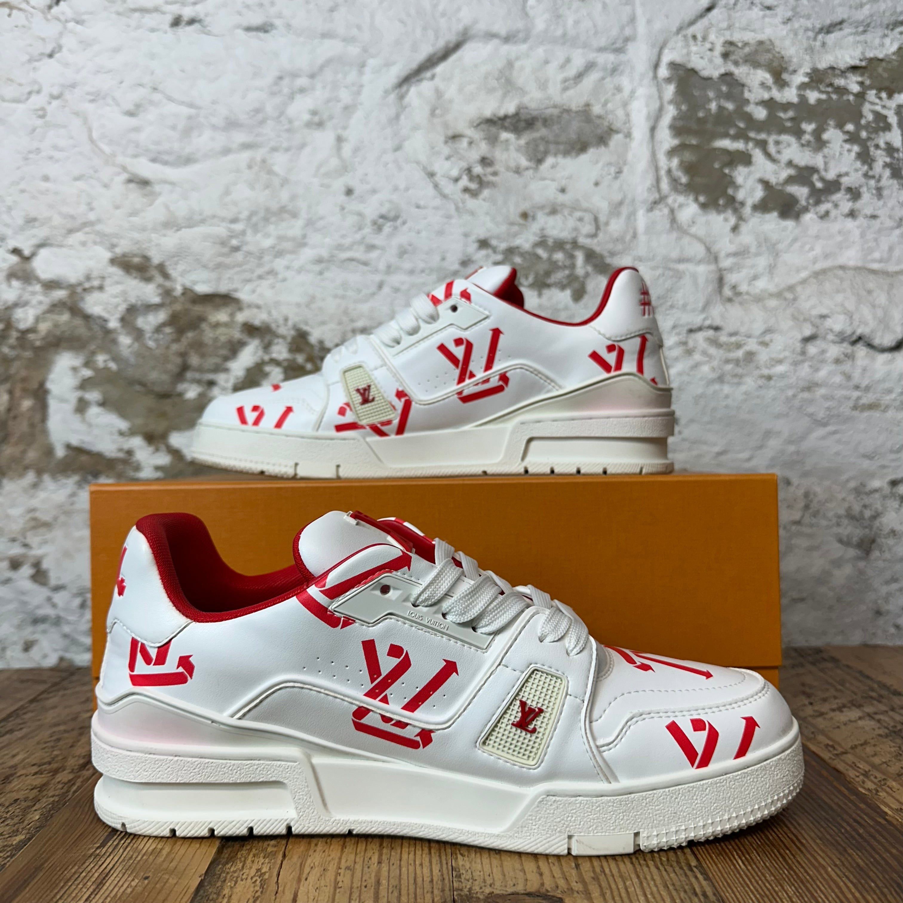 Louis Vuitton Louis Vuitton Red Letter White Trainer Sneaker Sz 8 (6.5LV) Size US 8 / EU 41 - 2 Thumbnail