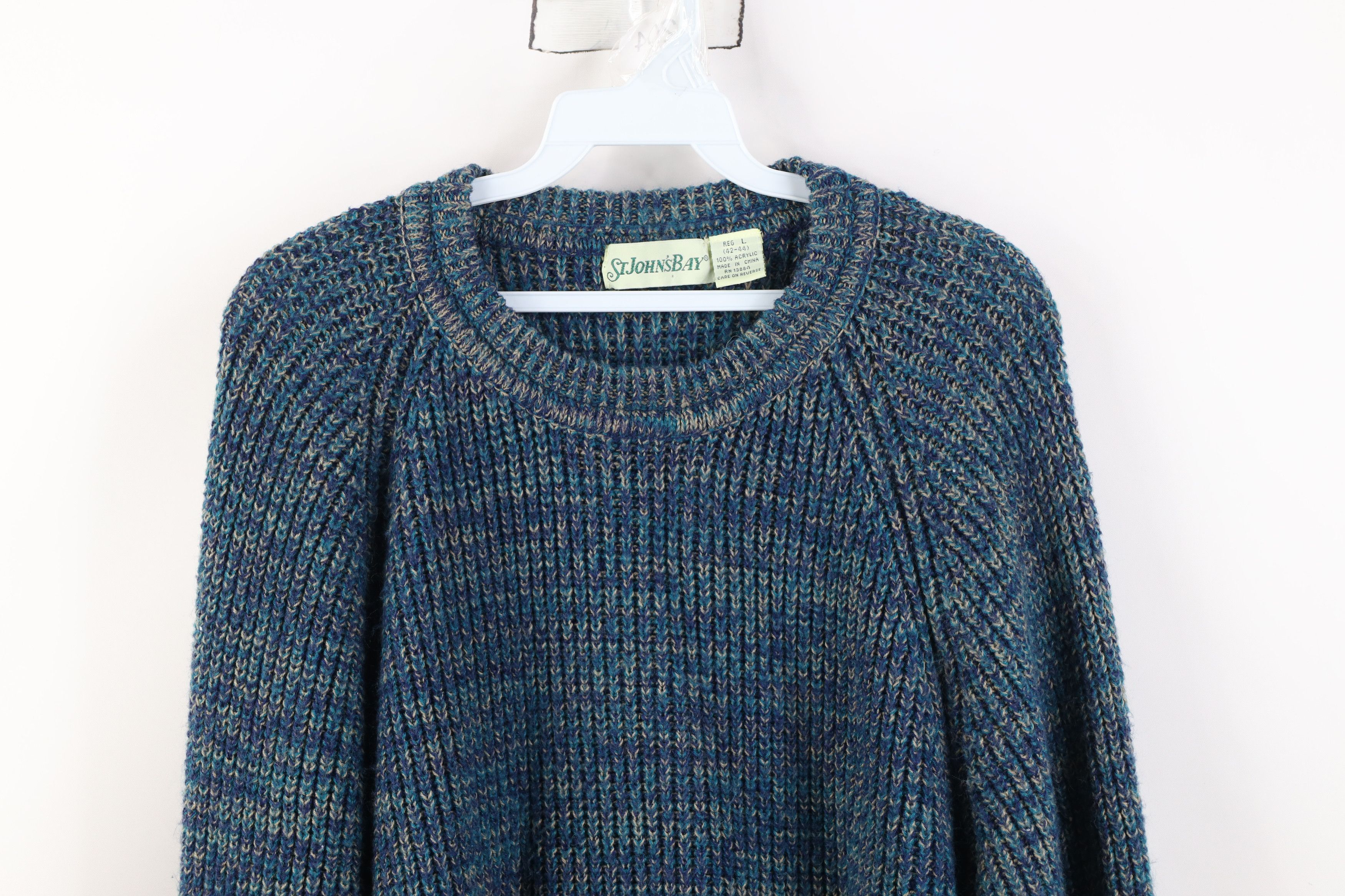 Vintage Vintage 90s Streetwear Blank Ribbed Knit Crewneck Sweater Size US L / EU 52-54 / 3 - 2 Thumbnail