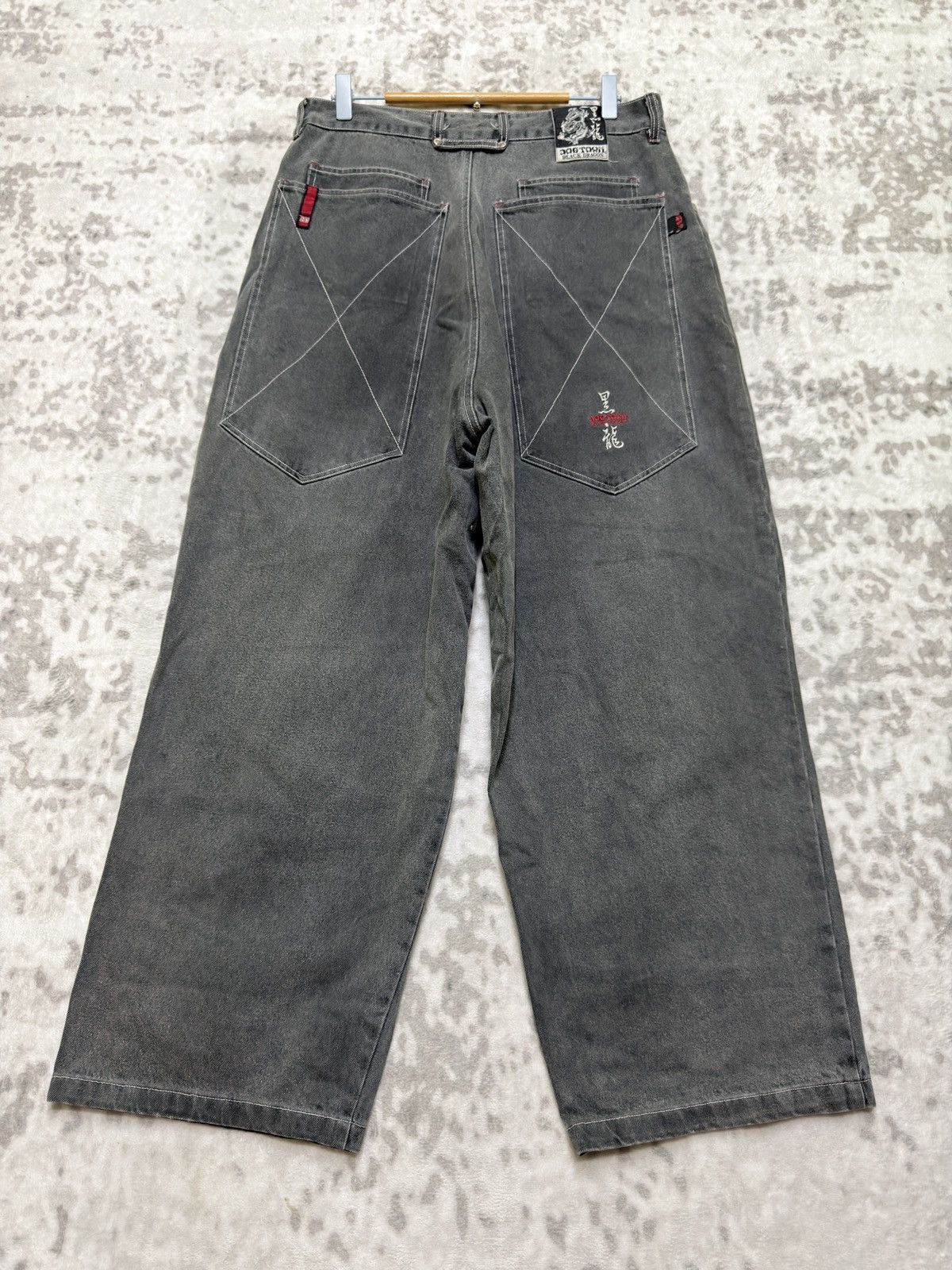 Dogtown BEST! DOGTOWN Black Dragon Sukajan Baggy Black Jeans | Grailed