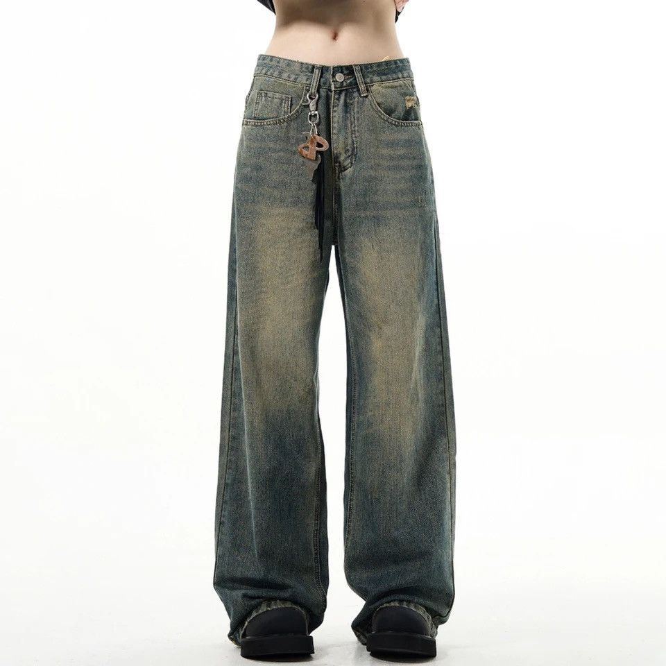 Denime × Japanese Brand × Vintage Simple Street Winter Baggy Stacked Blue Vintage Denim Pants Size US 29 - 4 Thumbnail