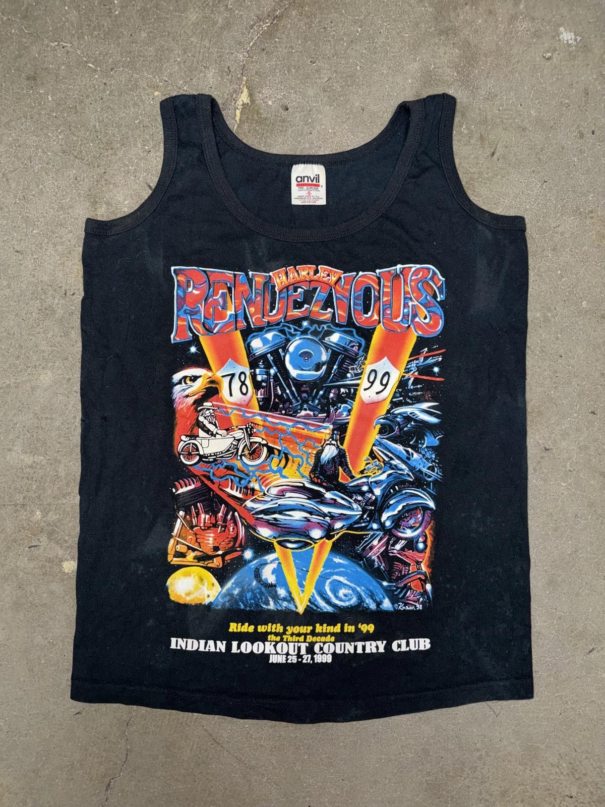 Harley Davidson Vintage 1999 Harley Davidson Sleeveless Country Lookout Club Size S / US 4 / IT 40 - 1 Thumbnail