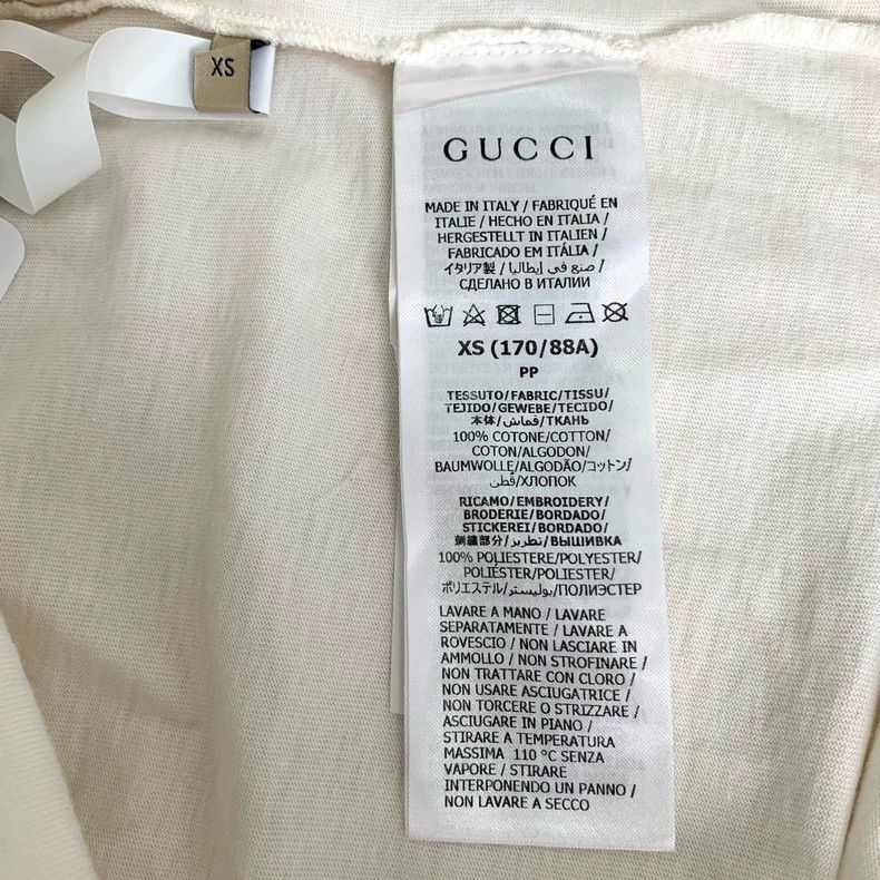 Gucci Gucci Logo cherry embroidery round-neck beige cotton short- Size US XS / EU 42 / 0 - 7 Thumbnail