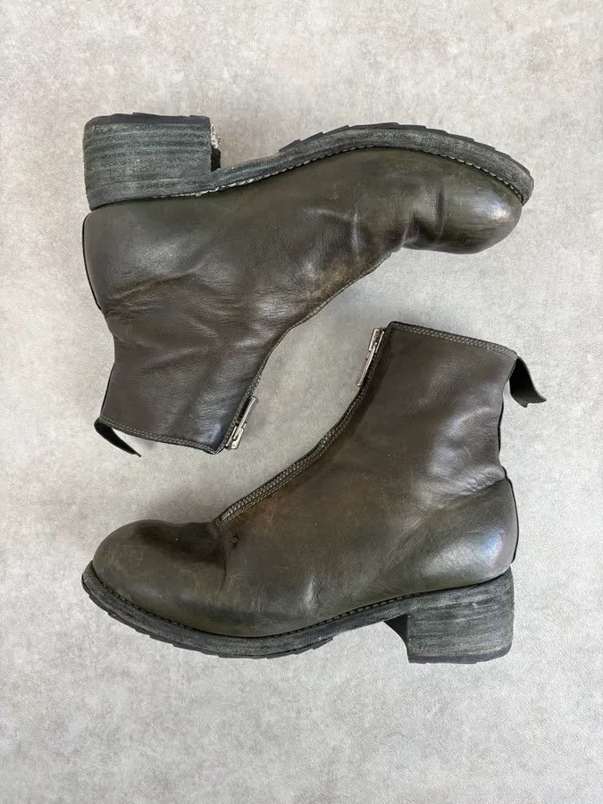 Guidi Guidi Horse Leather Dark Green Zip Boots Size US 6 / IT 36 - 4 Thumbnail
