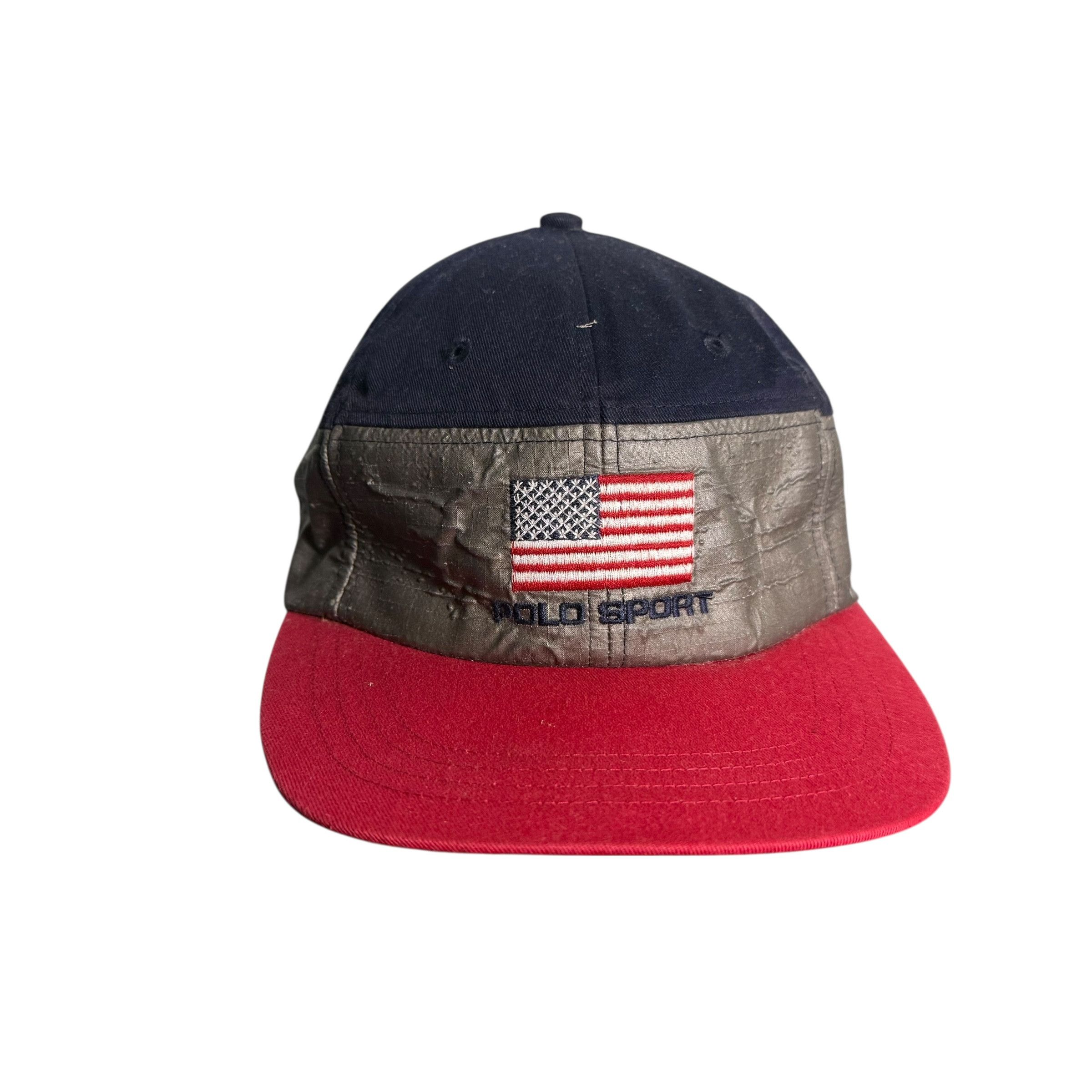 Ralph Lauren Sport 🔥RARE🔥Vintage Polo Sport Ralph Lauren USA Flag Cap Size ONE SIZE - 1 Thumbnail