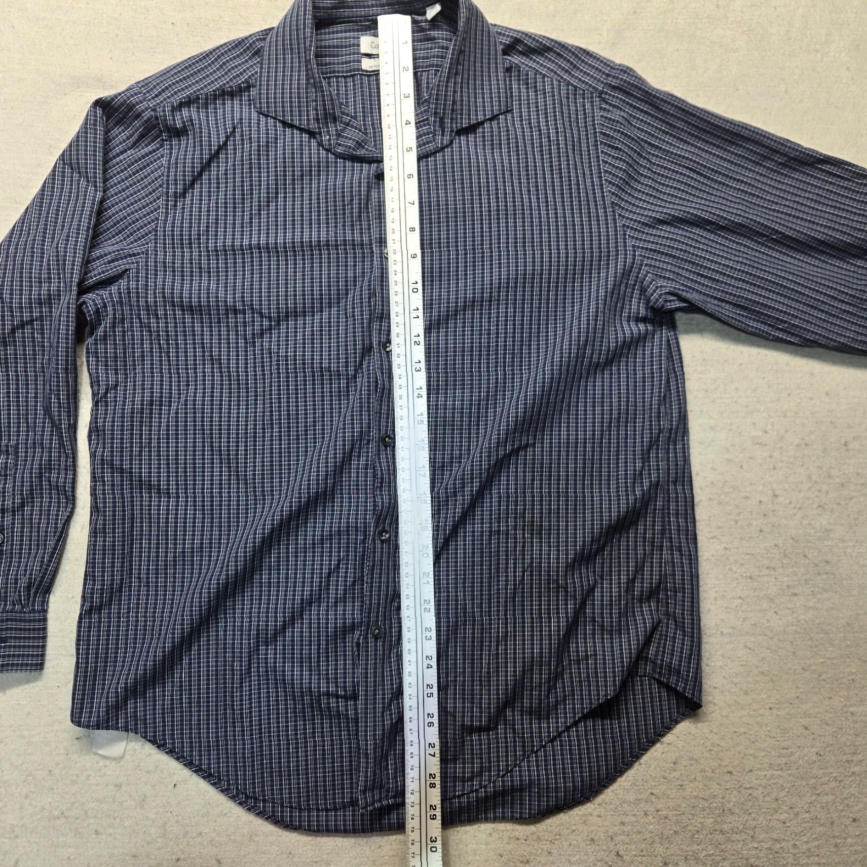Calvin Klein Calvin Klein Blue Plaid Long Sleeve Button-Up Shirt Adult Men 17.5 32/33 Blue Calvin Klein Shirt Men's 17.5 32/33 Size US XL / EU 56 / 4 - 6 Thumbnail