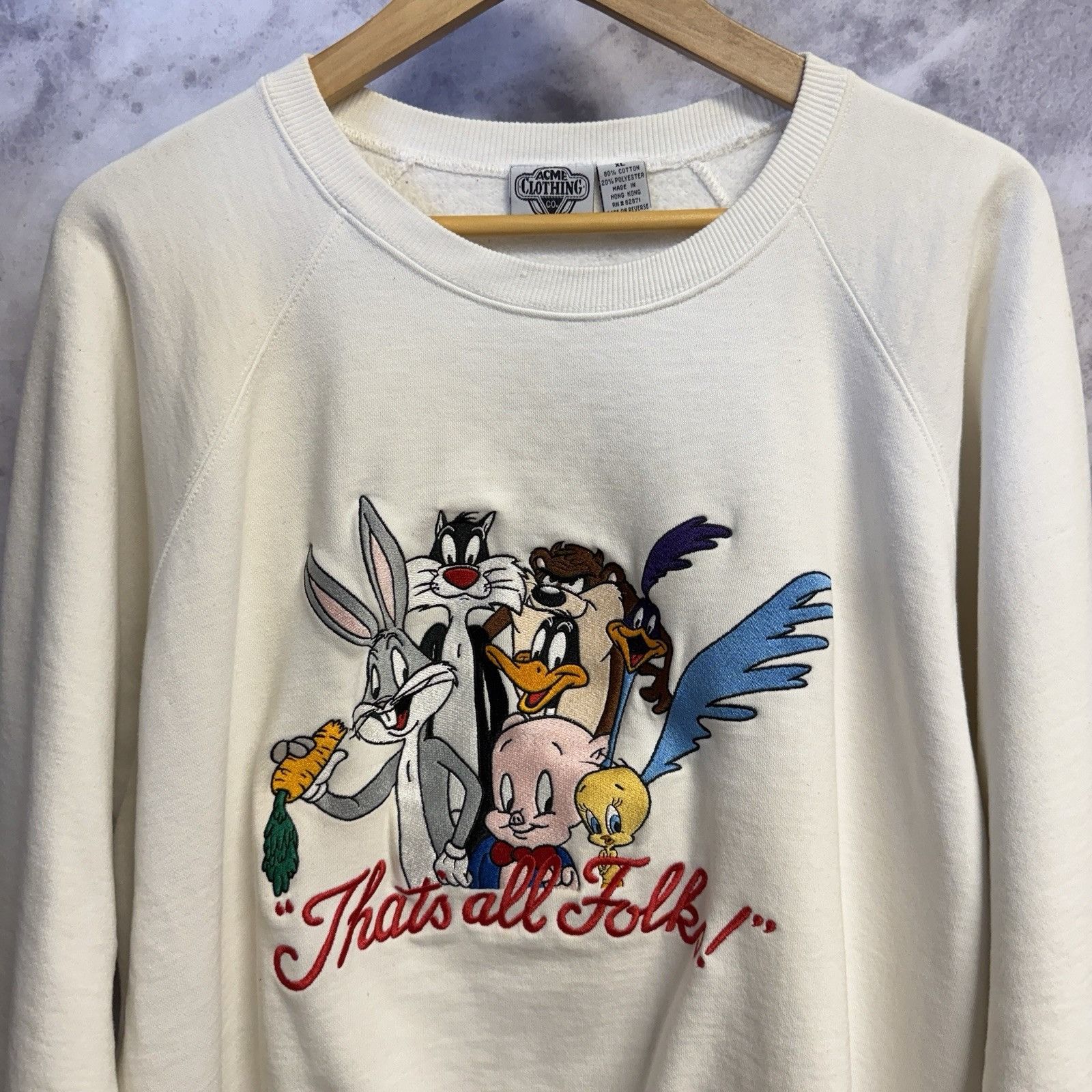 Vintage Vintage Looney Tunes Acme Sweatshirt Crew Neck 90s Size US XL / EU 56 / 4 - 1 Thumbnail
