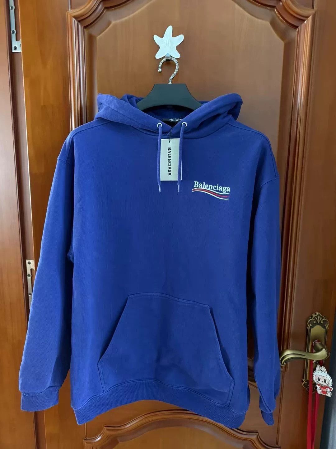 Balenciaga Blue Coke Embroidery Hoodie