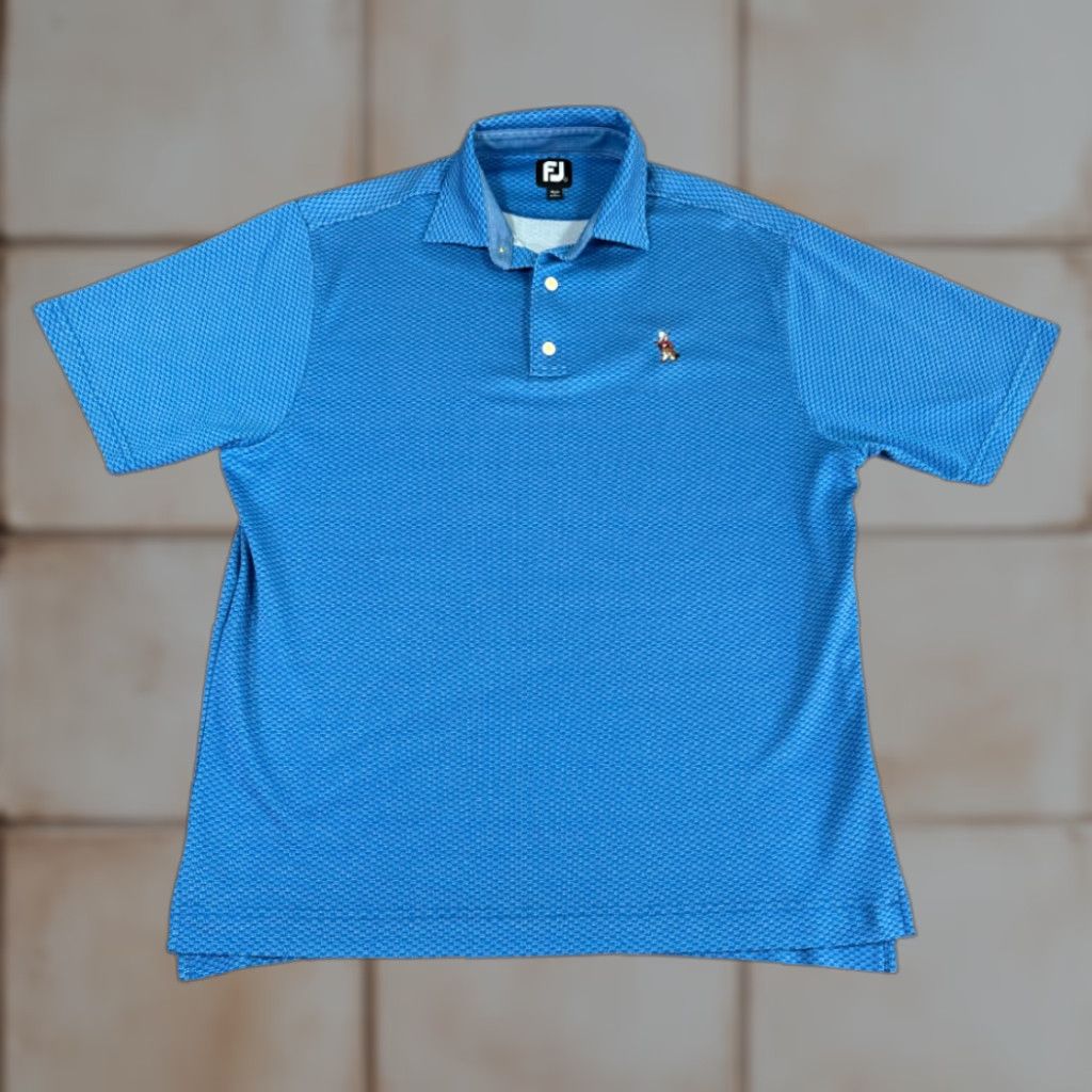 Footjoy FootJoy Polo Shirt Adult LARGE Blue White Dots Golf Caddy Lightweight Polyester Size US L / EU 52-54 / 3 - 1 Thumbnail