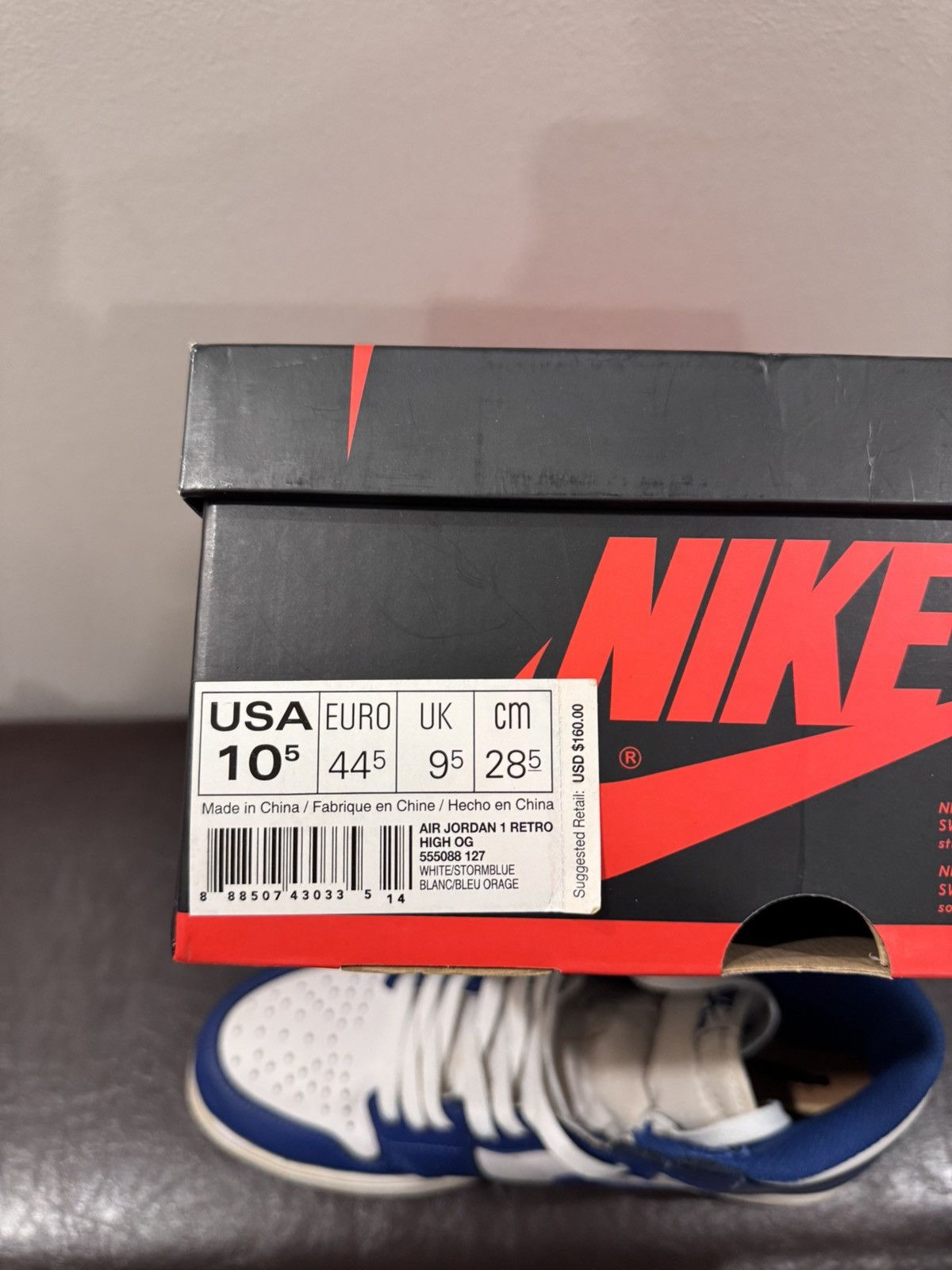 Nike Air Jordan 1 Retro High OG STORM BLUE Size US 10.5 / EU 43-44 - 12 Thumbnail