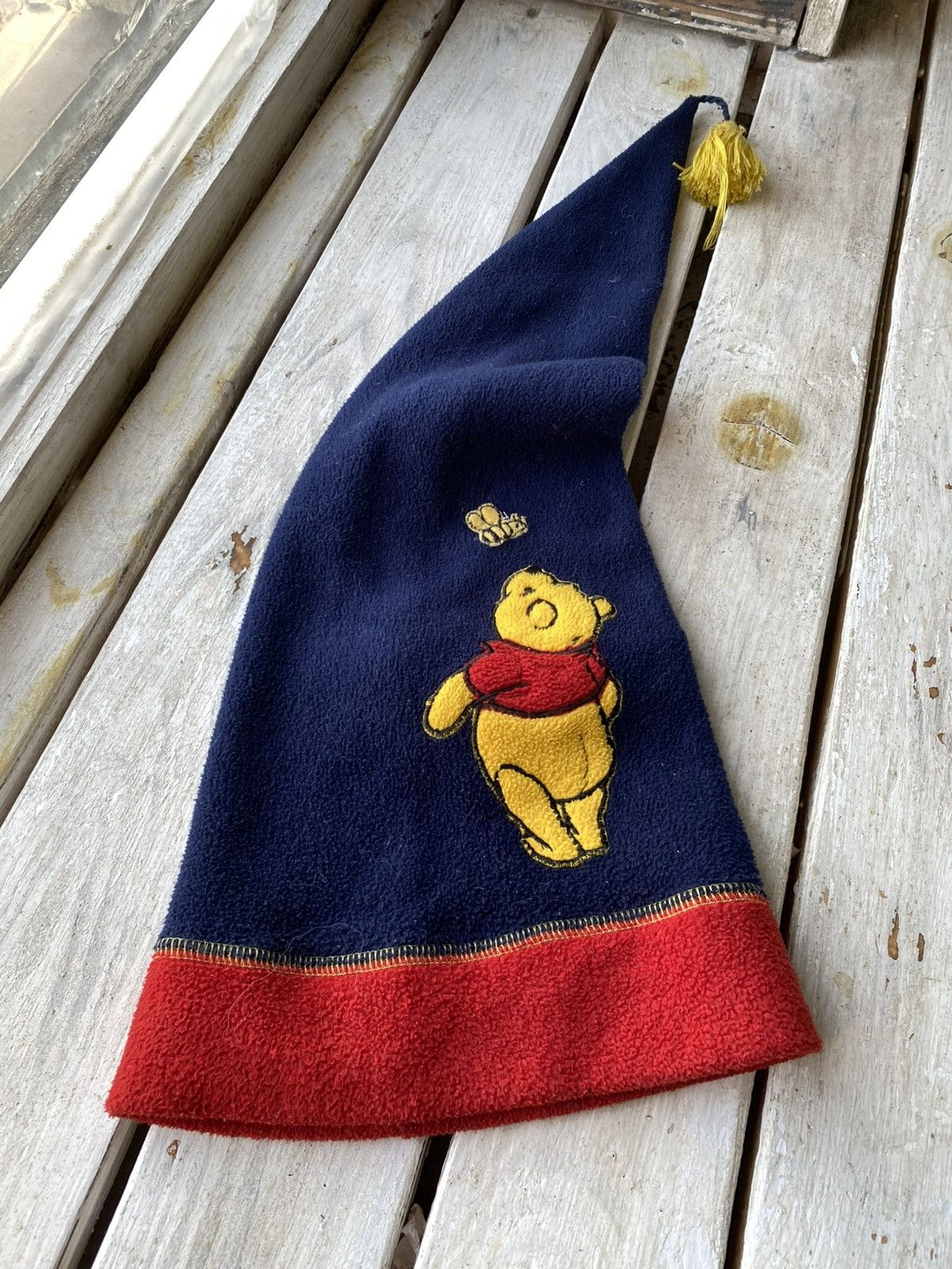 Disney × Vintage Vintage 90s Pooh Beanie Snowcap Snow Fleece Hat Size ONE SIZE - 1 Thumbnail
